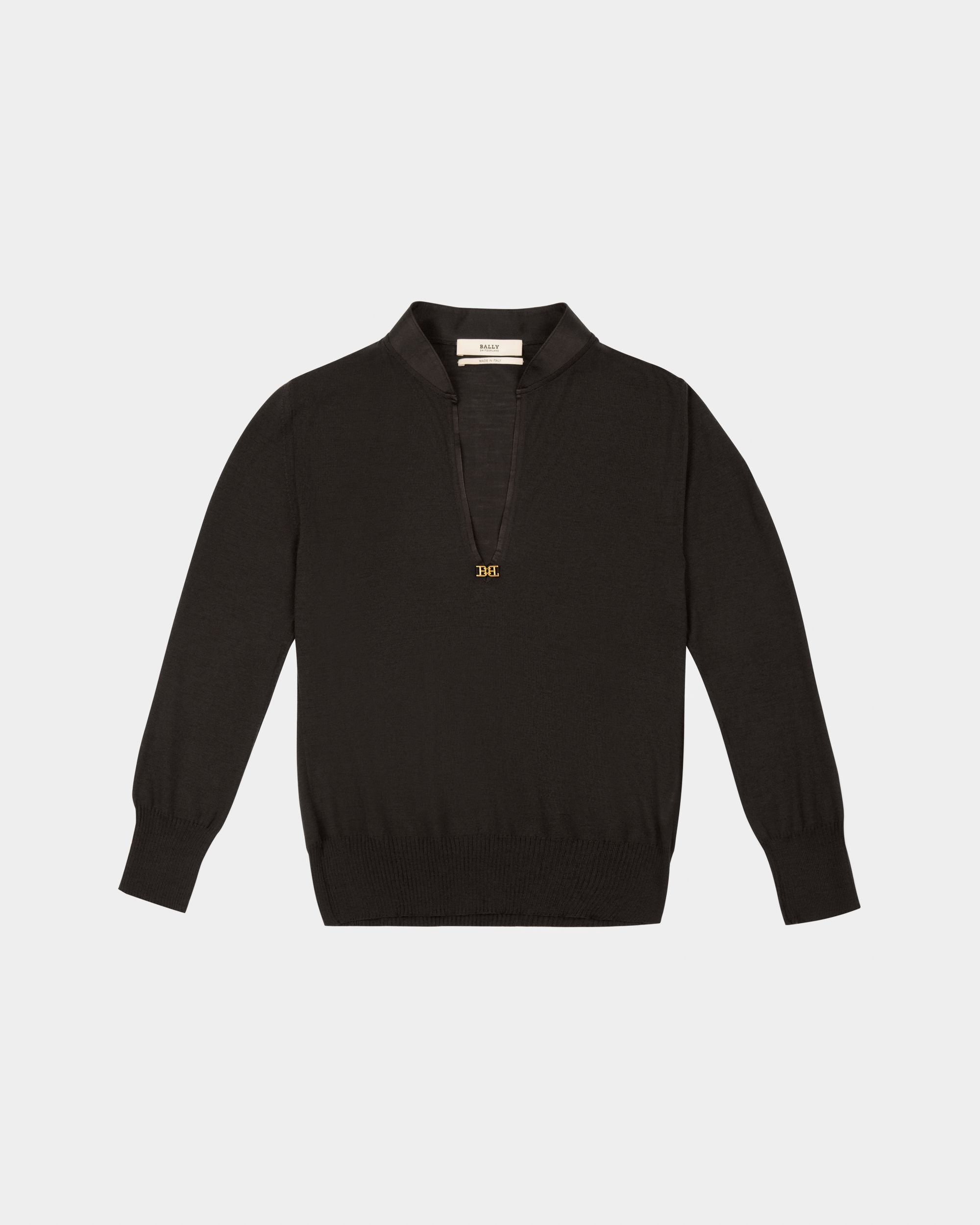 Wool T-Shirt In Black - Women's - Bally - 01
