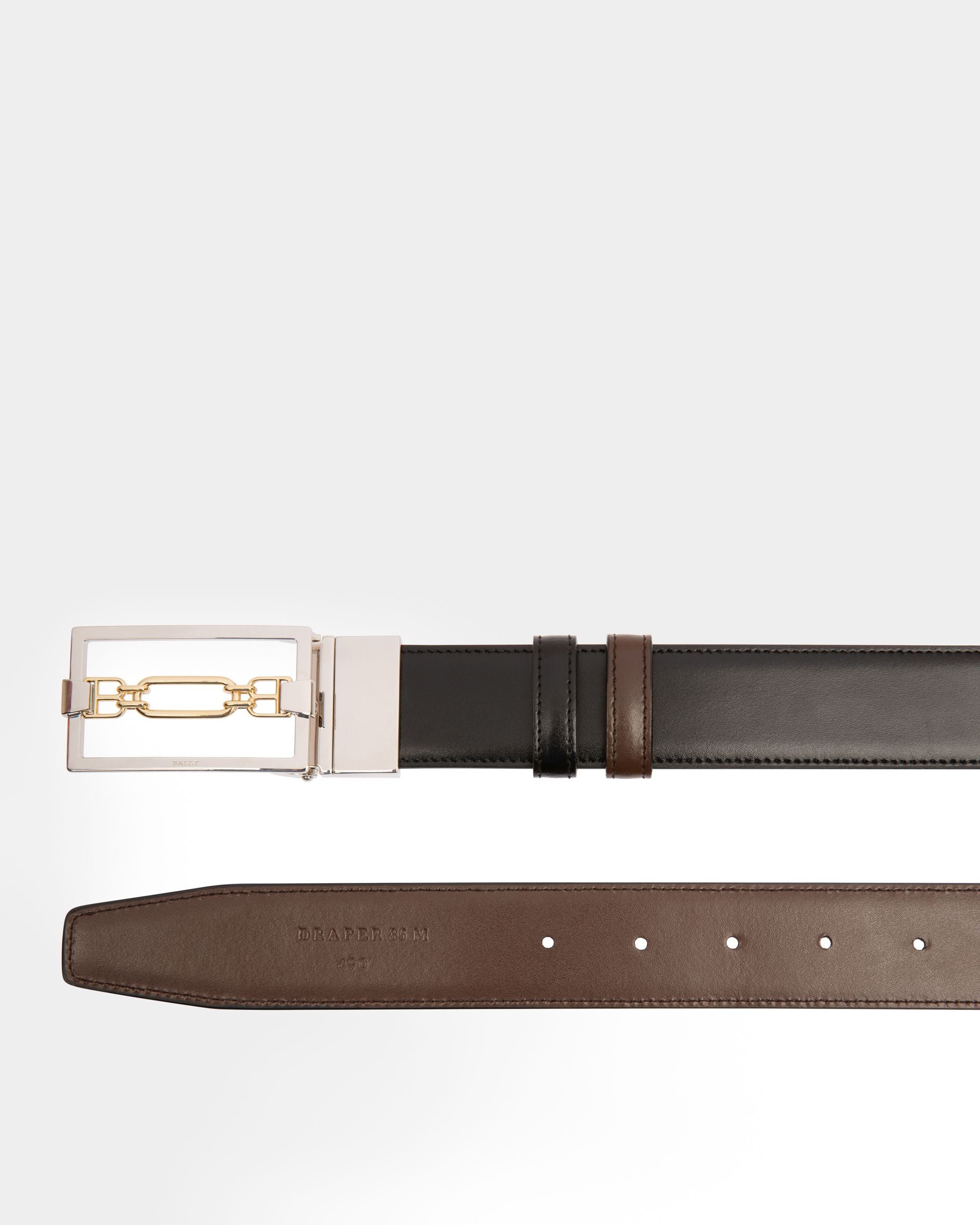 Draper 35 Mm Breiter Gürtel Aus Leder In Schwarz Und Braun - Herren - Bally - 02