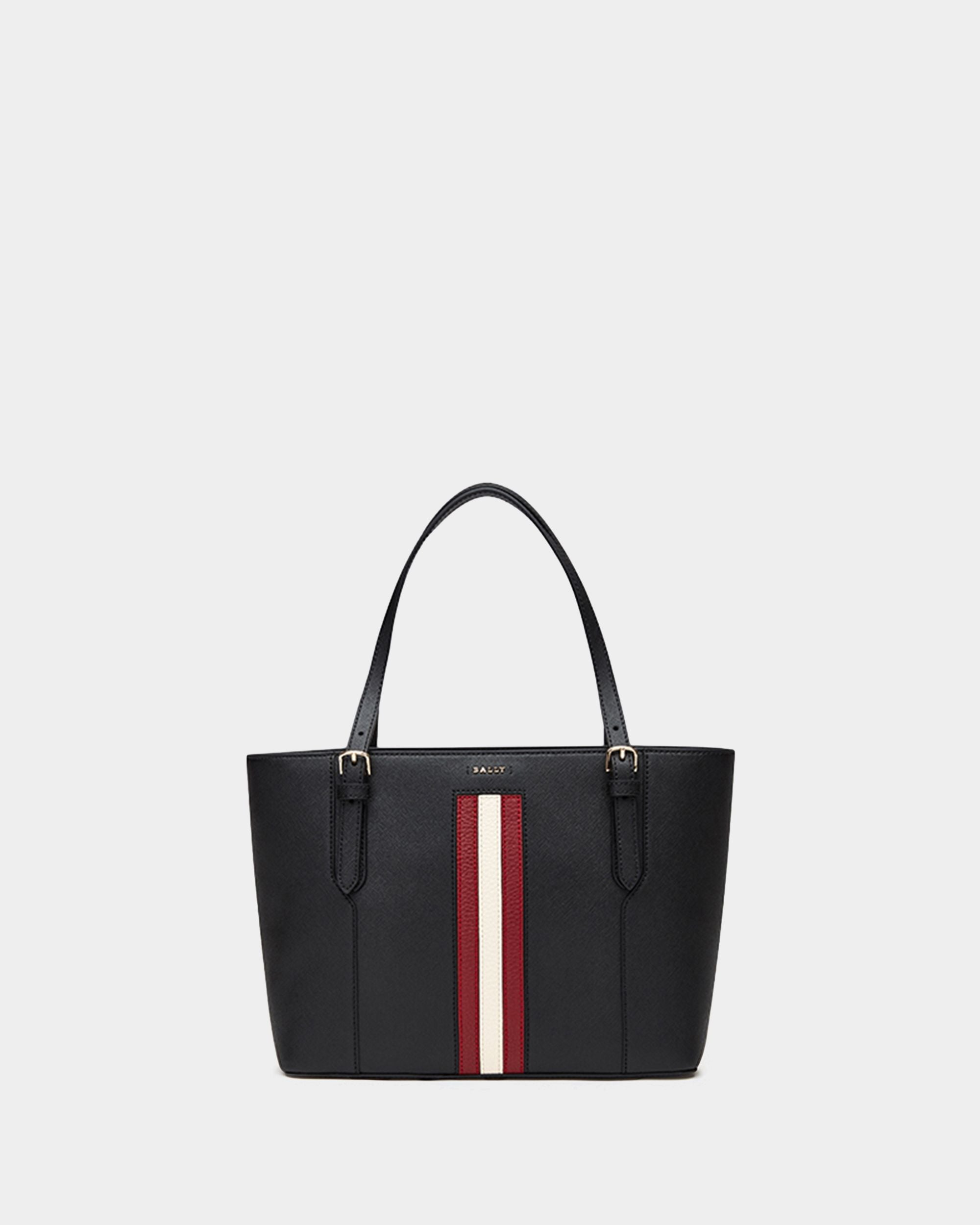 Women's Casual Black Striped Tote Bag - Women's - Bally - 01