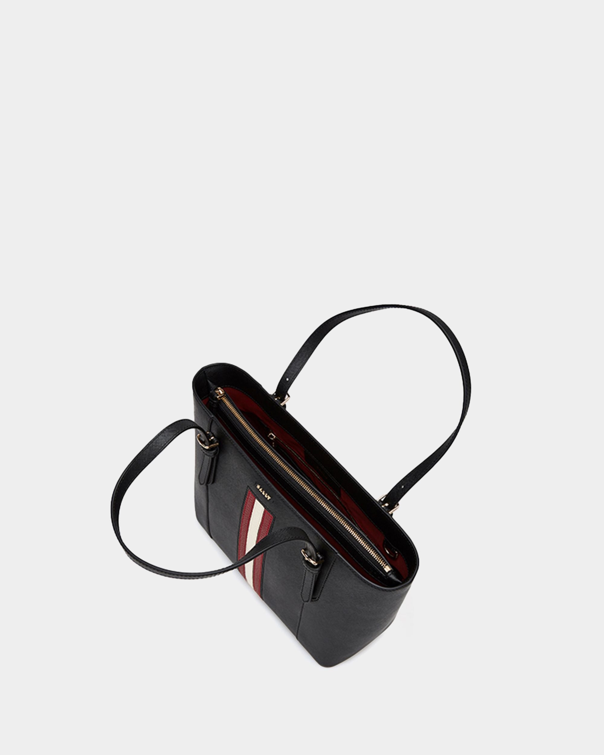Women's Casual Black Striped Tote Bag - Women's - Bally - 03