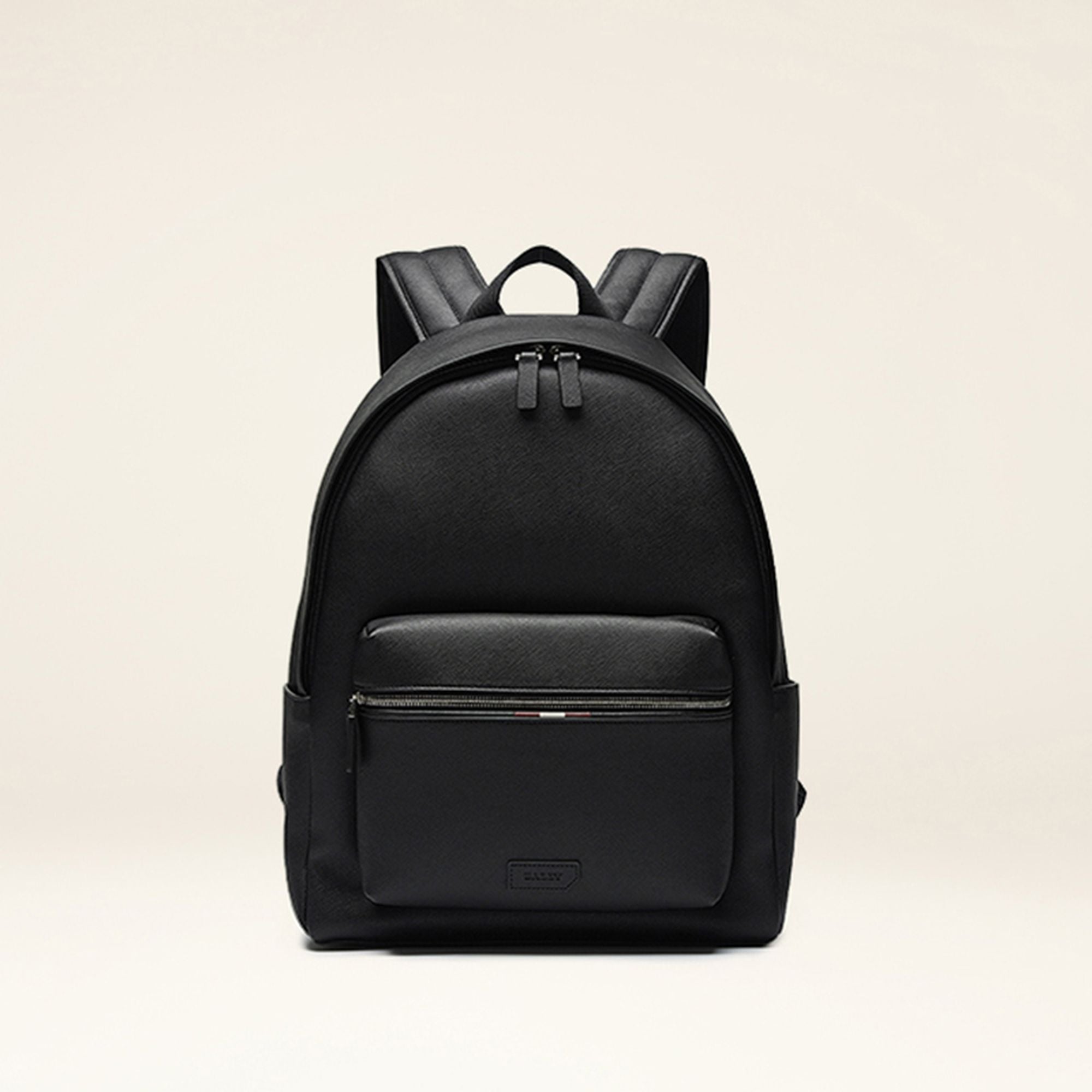 Men's Black Leather Casual Backpack - Men's - Bally - 01