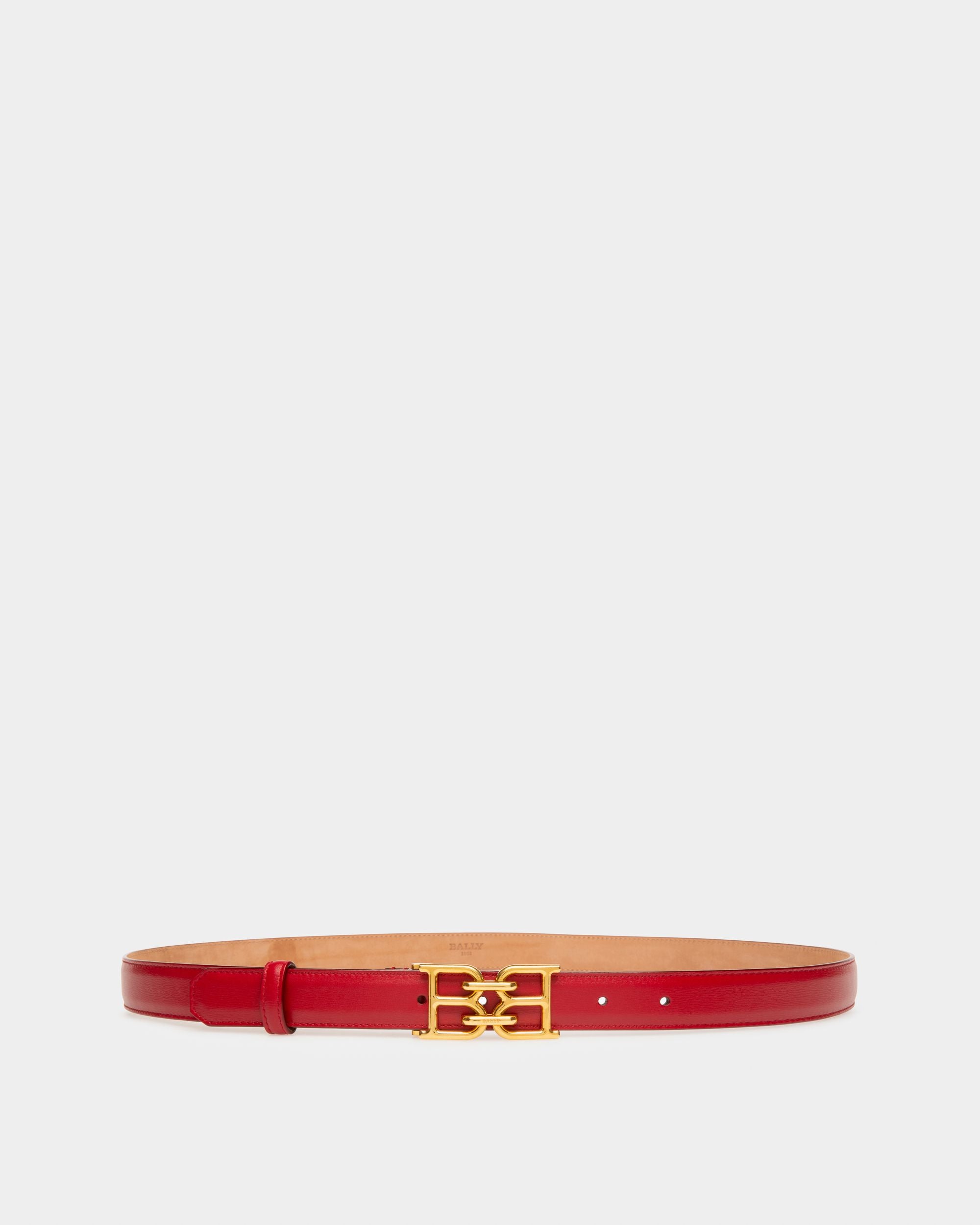 B-Chain Ceinture 25 Mm En Cuir Rouge - Femme - Bally - 01