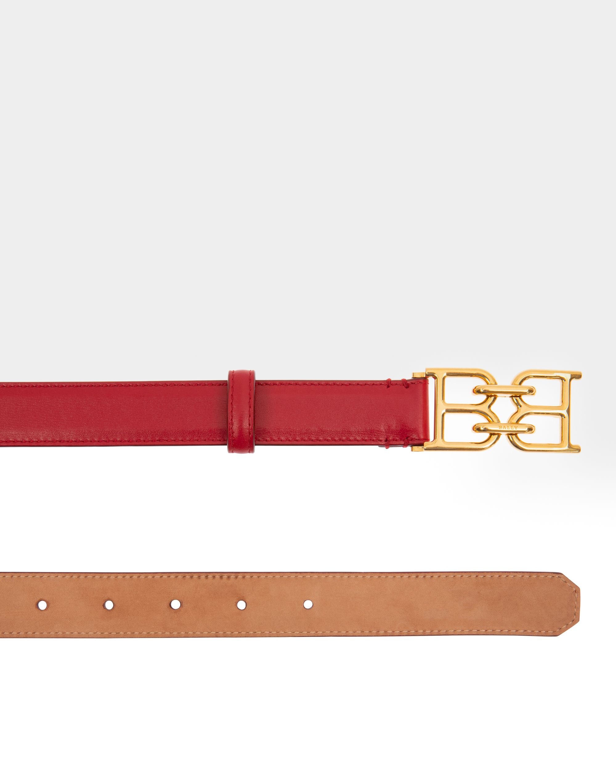 B-Chain Ceinture 25 Mm En Cuir Rouge - Femme - Bally - 02