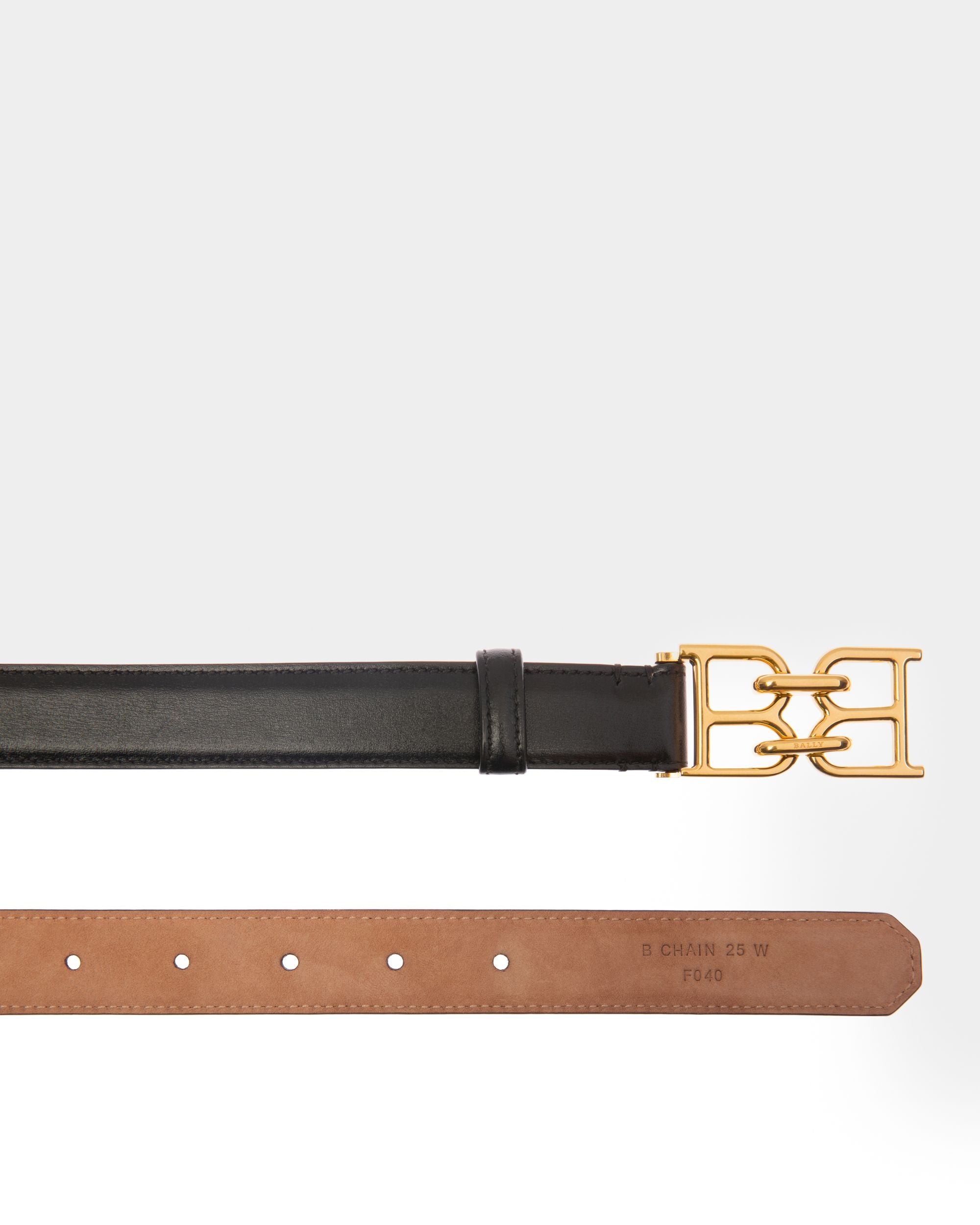 B-Chain Ceinture 25 Mm En Cuir Noir - Femme - Bally - 02