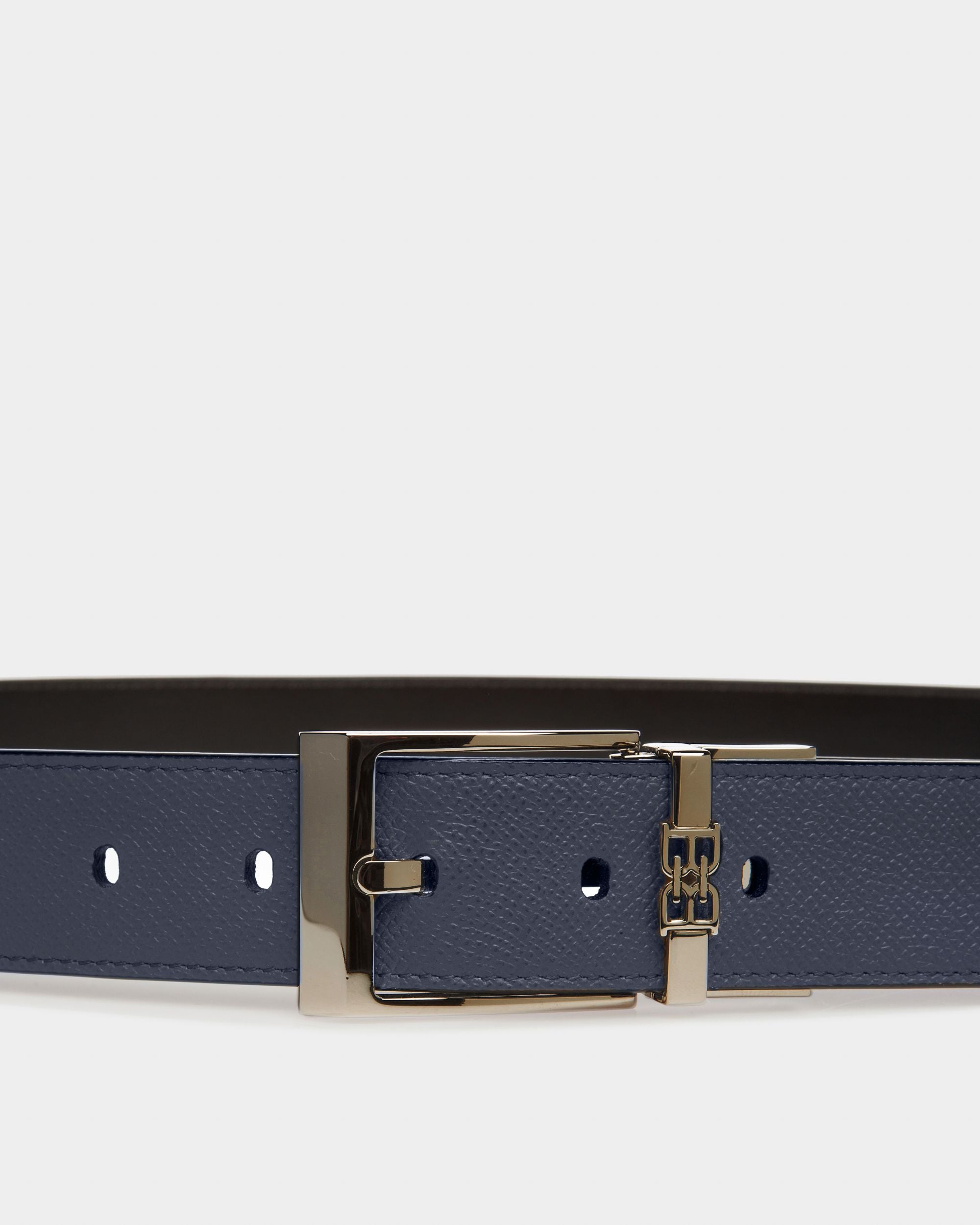 Parker 35 Mm Breiter Gürtel Aus Marineblauem Und Schwarzem Leder - Herren - Bally - 03