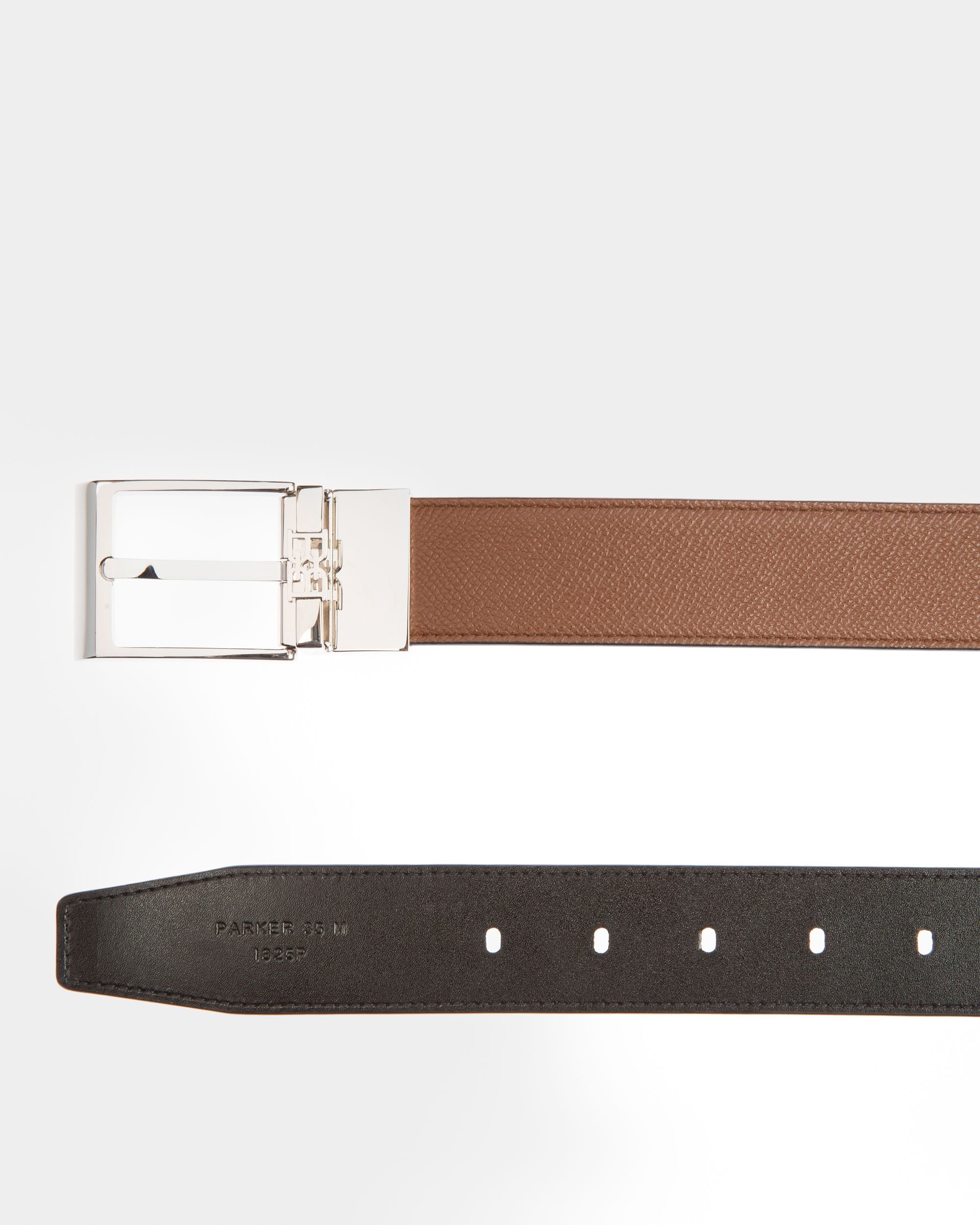 Parker Ceinture De 35 Mm En Cuir Marron Et Noir - Homme - Bally - 02