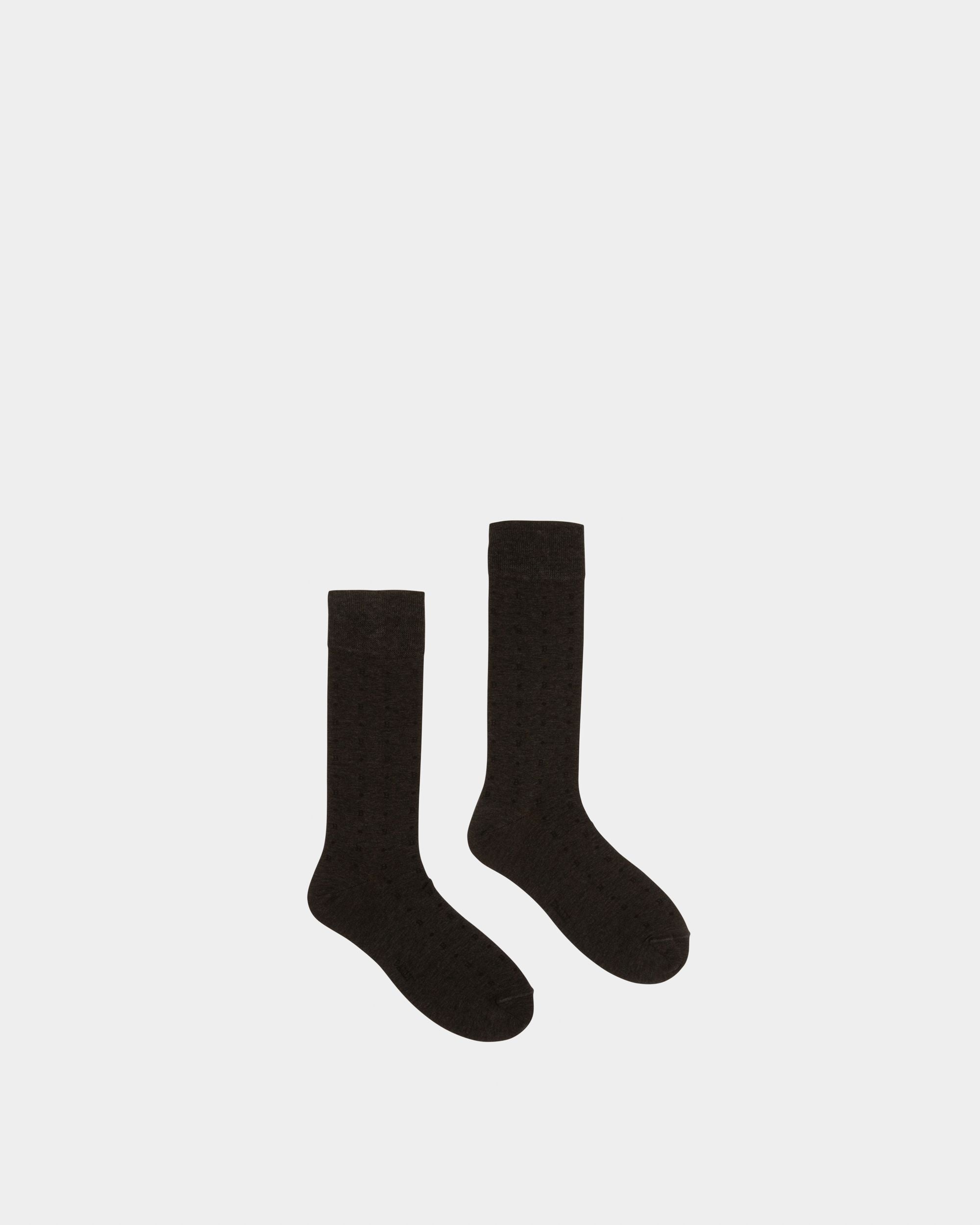 Chaussettes En Coton Grises Et Noires - Homme - Bally - 01