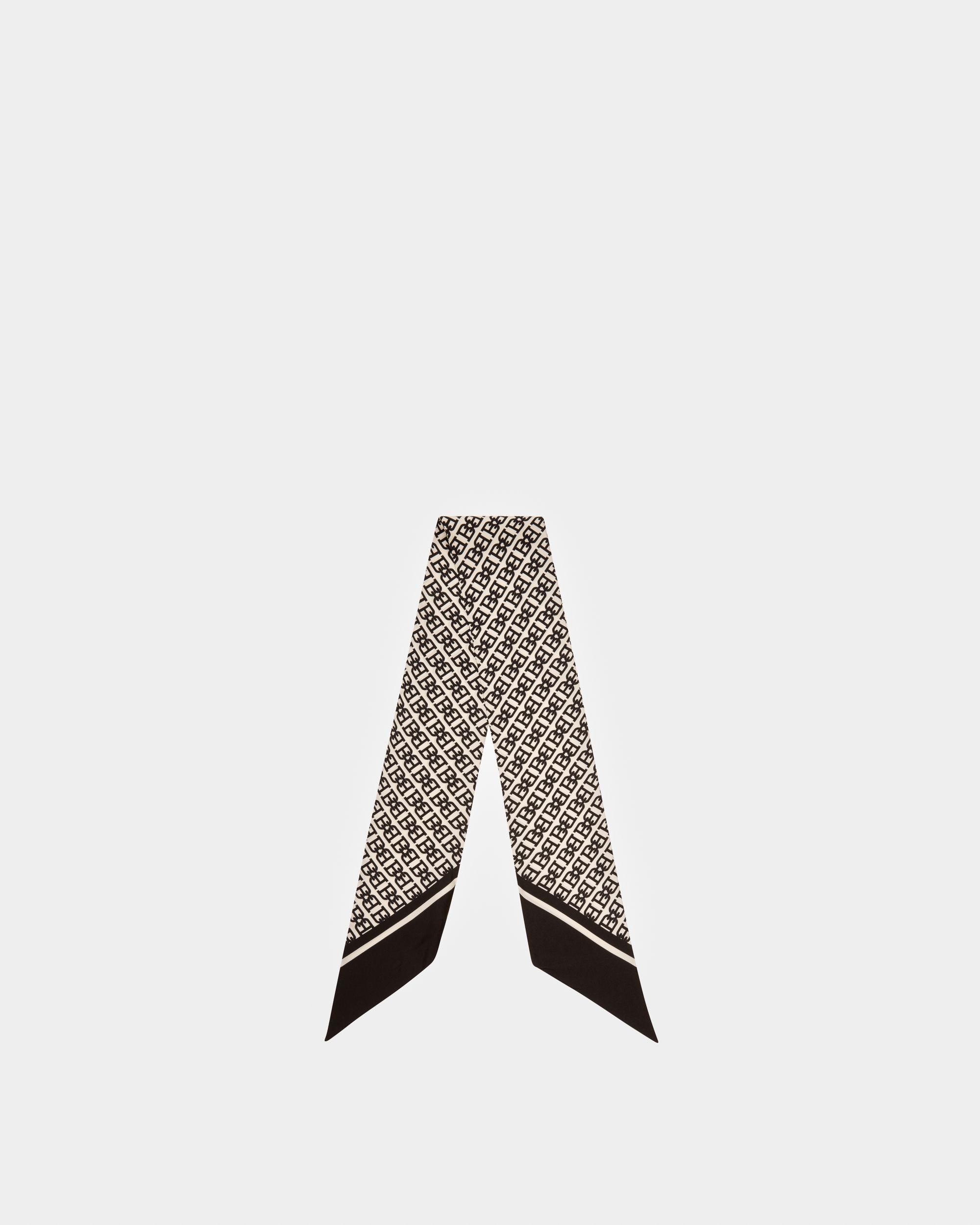 B-Monogram Bandeau Silk Scarf In Black - Women's - Bally - 01