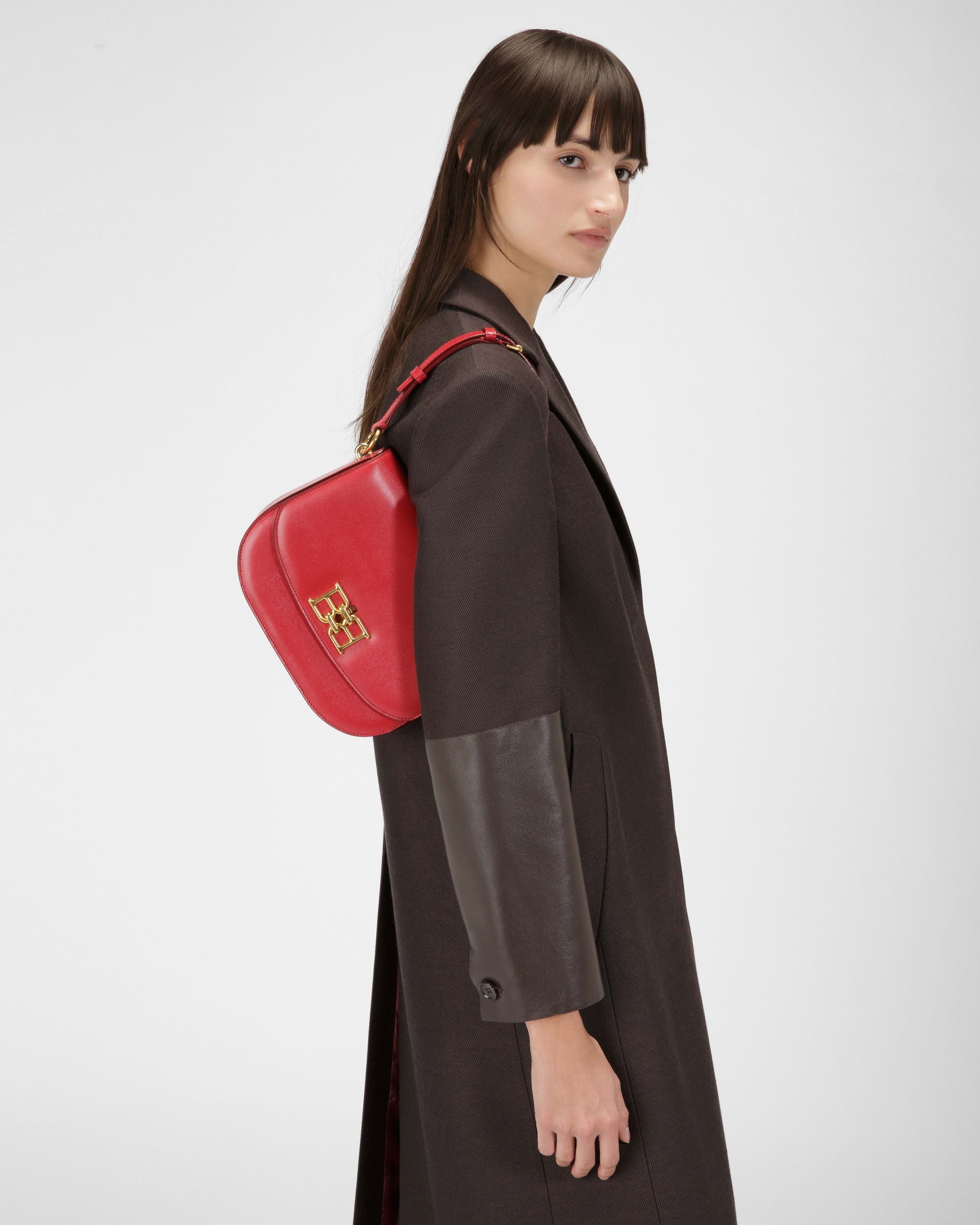 Beckie Umhängetasche Aus Rotem Leder - Damen - Bally - 01
