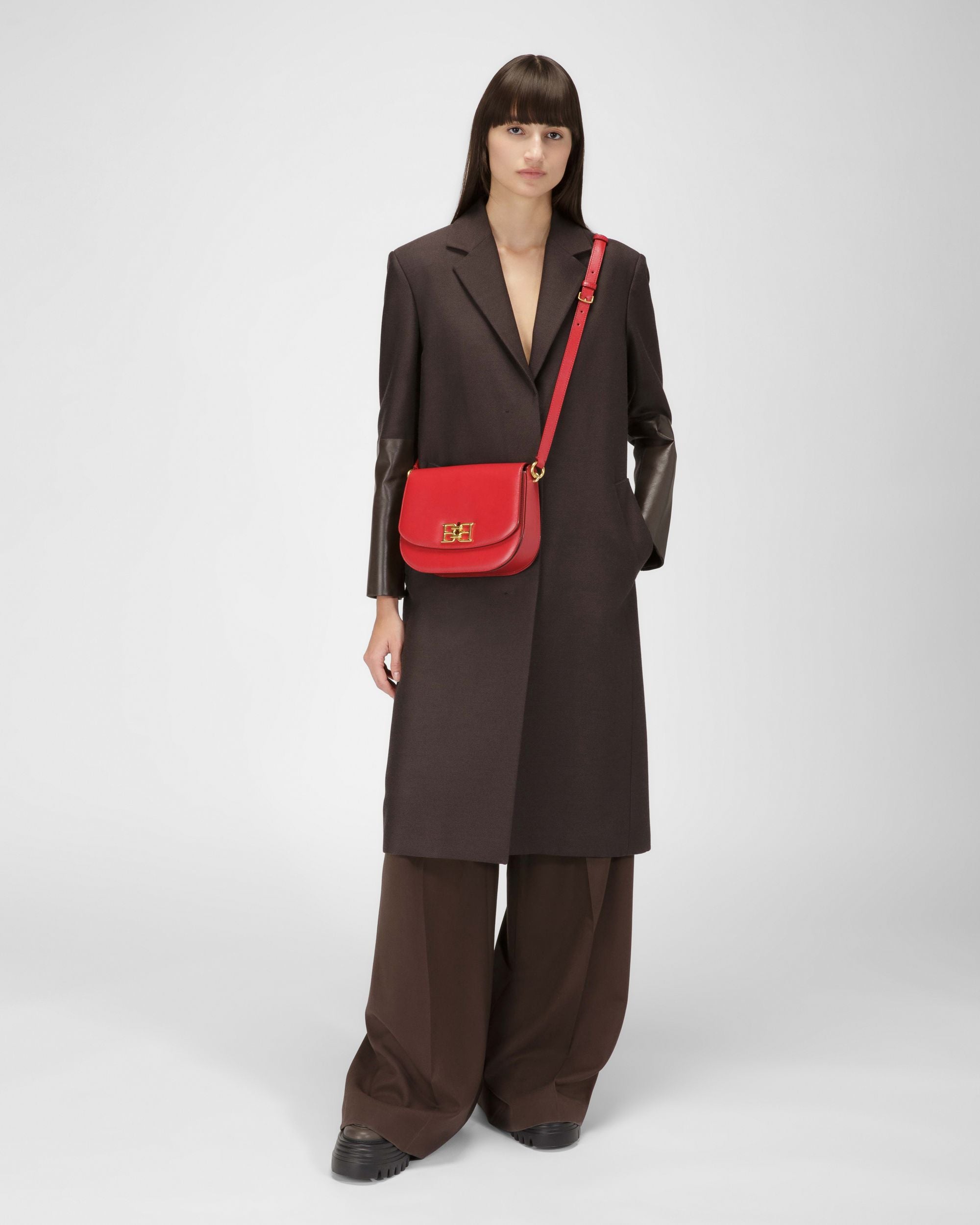 Beckie Umhängetasche Aus Rotem Leder - Damen - Bally - 02
