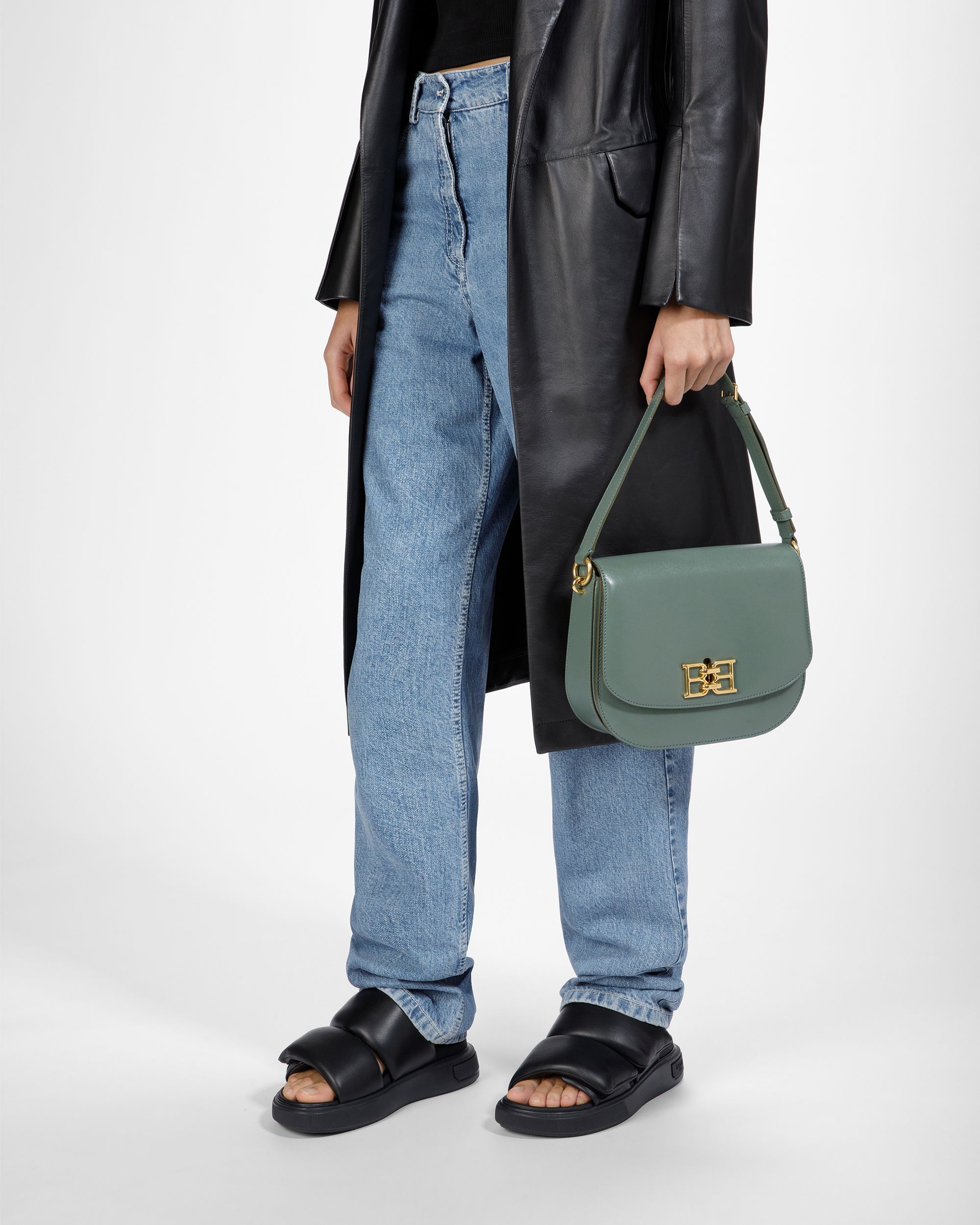 Beckie Leather Crossbody Bag In Sage - Women's - Bally - 02