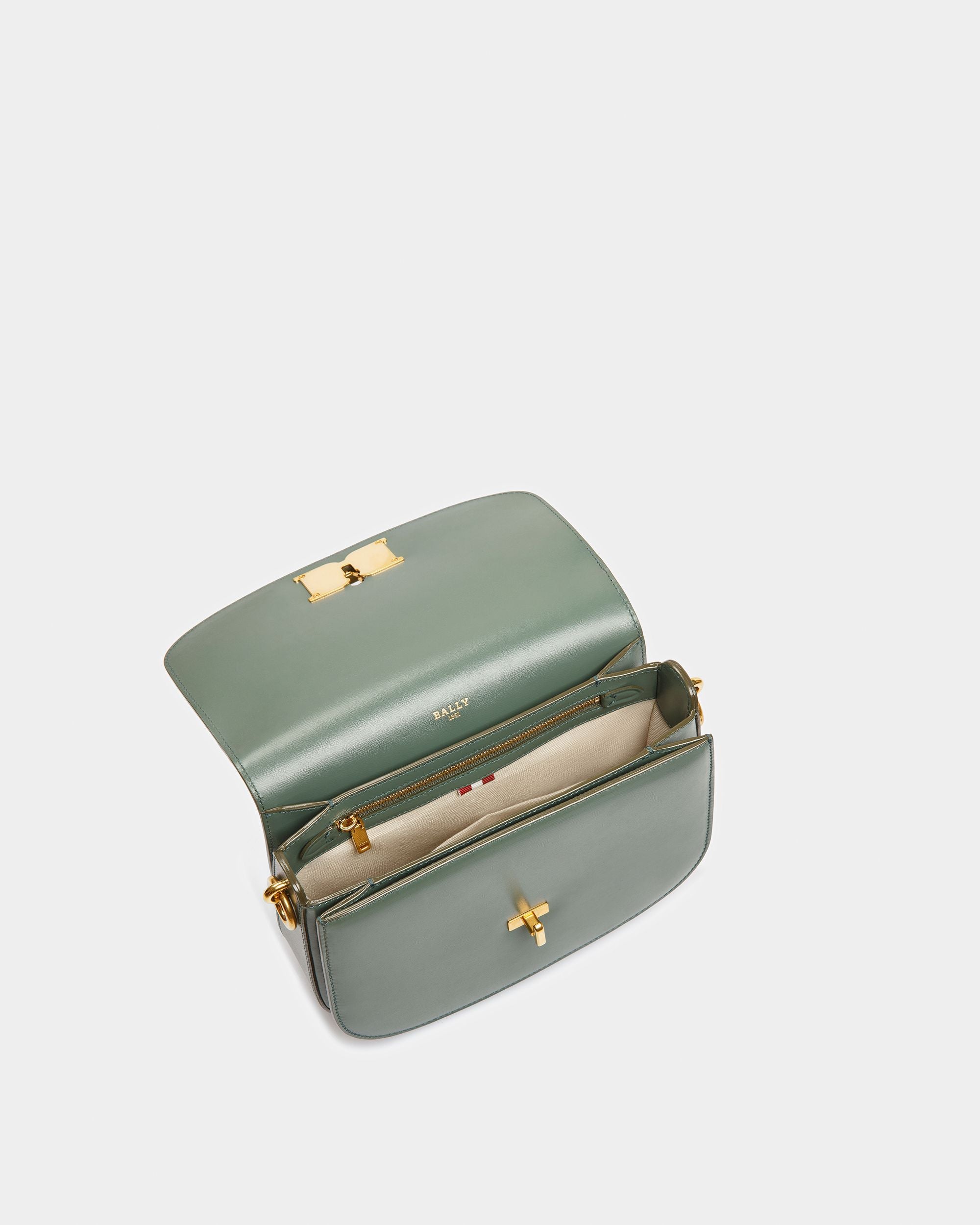 Beckie Leather Crossbody Bag In Sage - Women's - Bally - 04