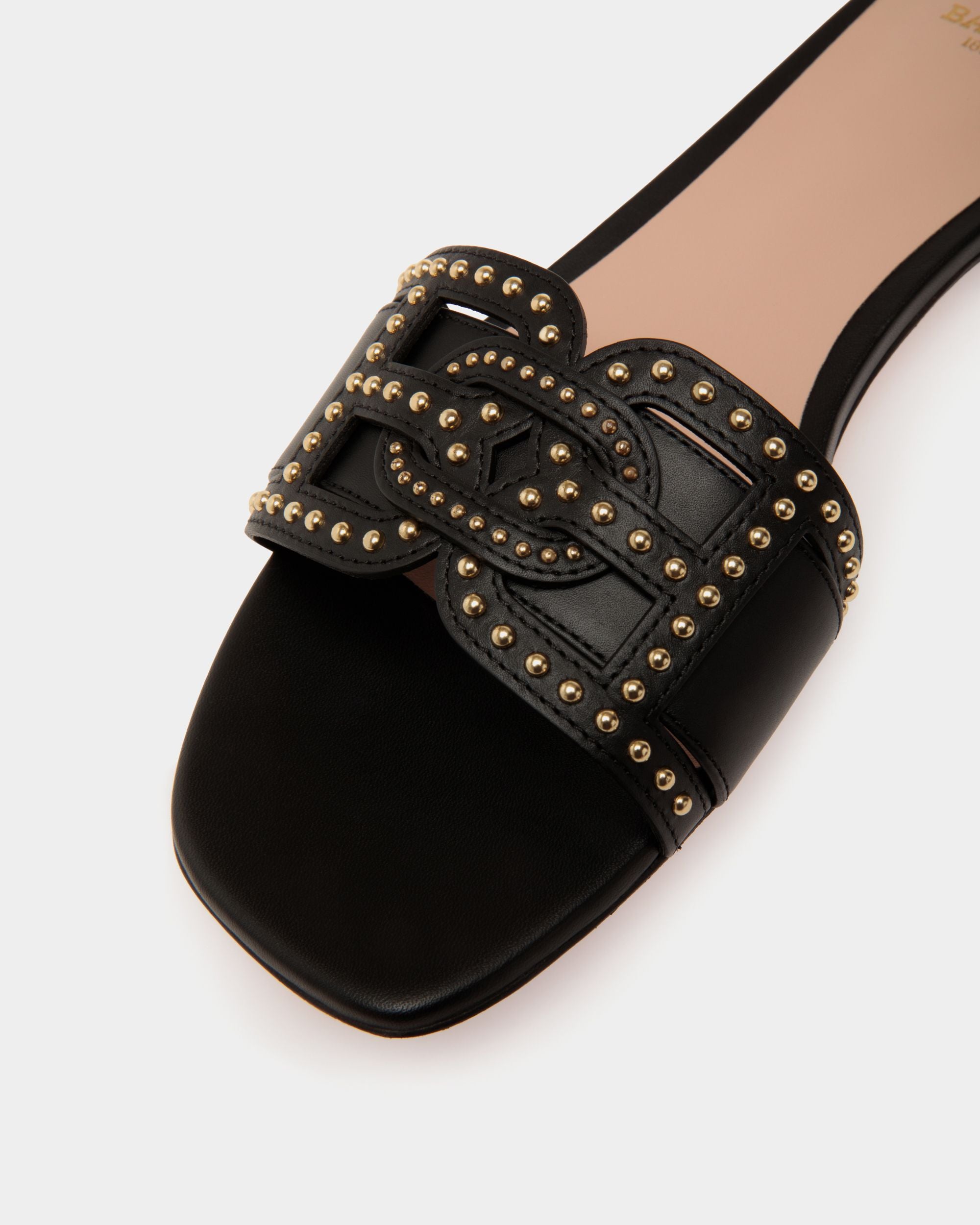 Elisie Flat Sandals In Black Leather - Femme - Bally - 05