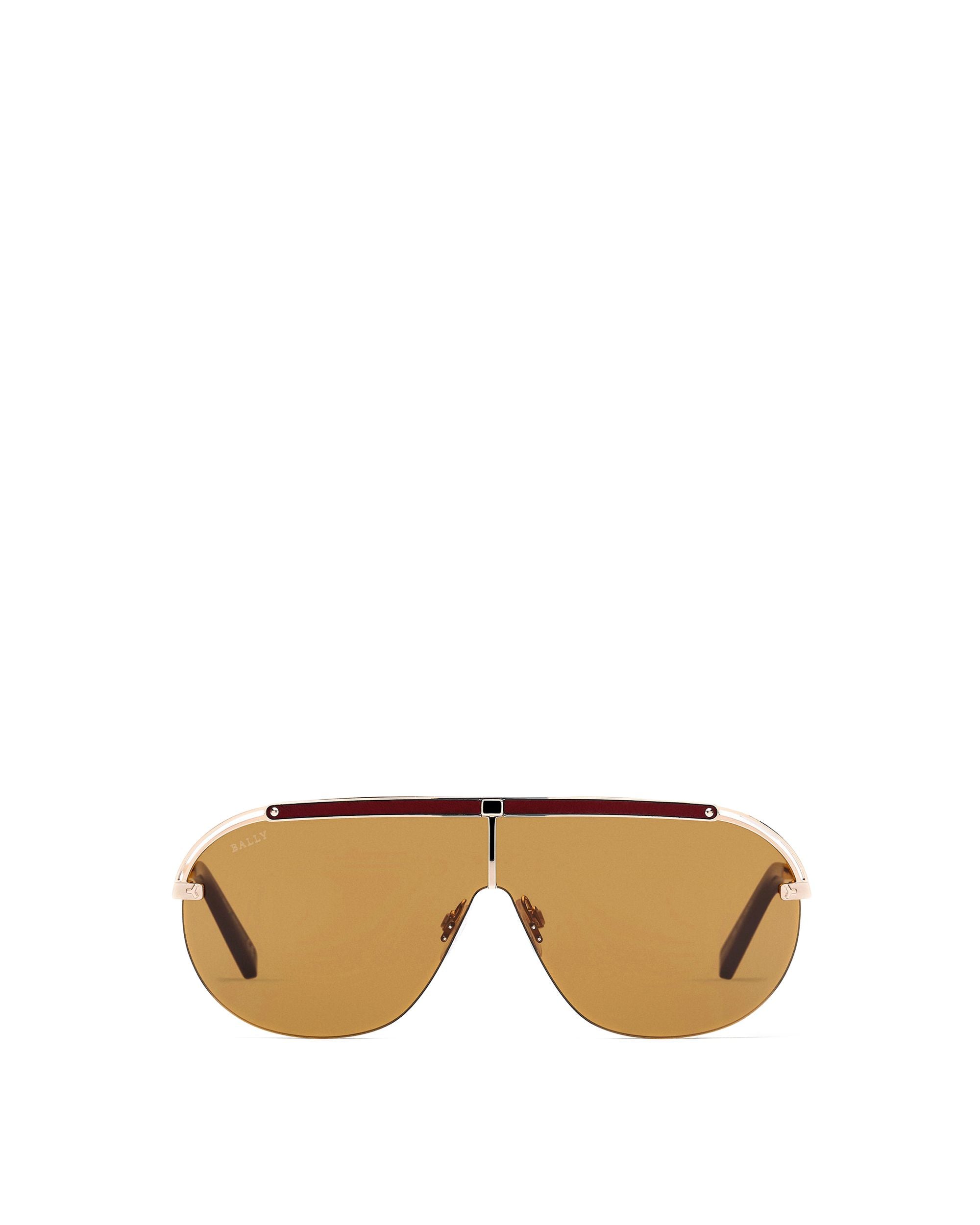 Zola Lunettes De Soleil Métallisées Couleur Or-Rose Brillant Et Verres Marron - Homme - Bally - 01