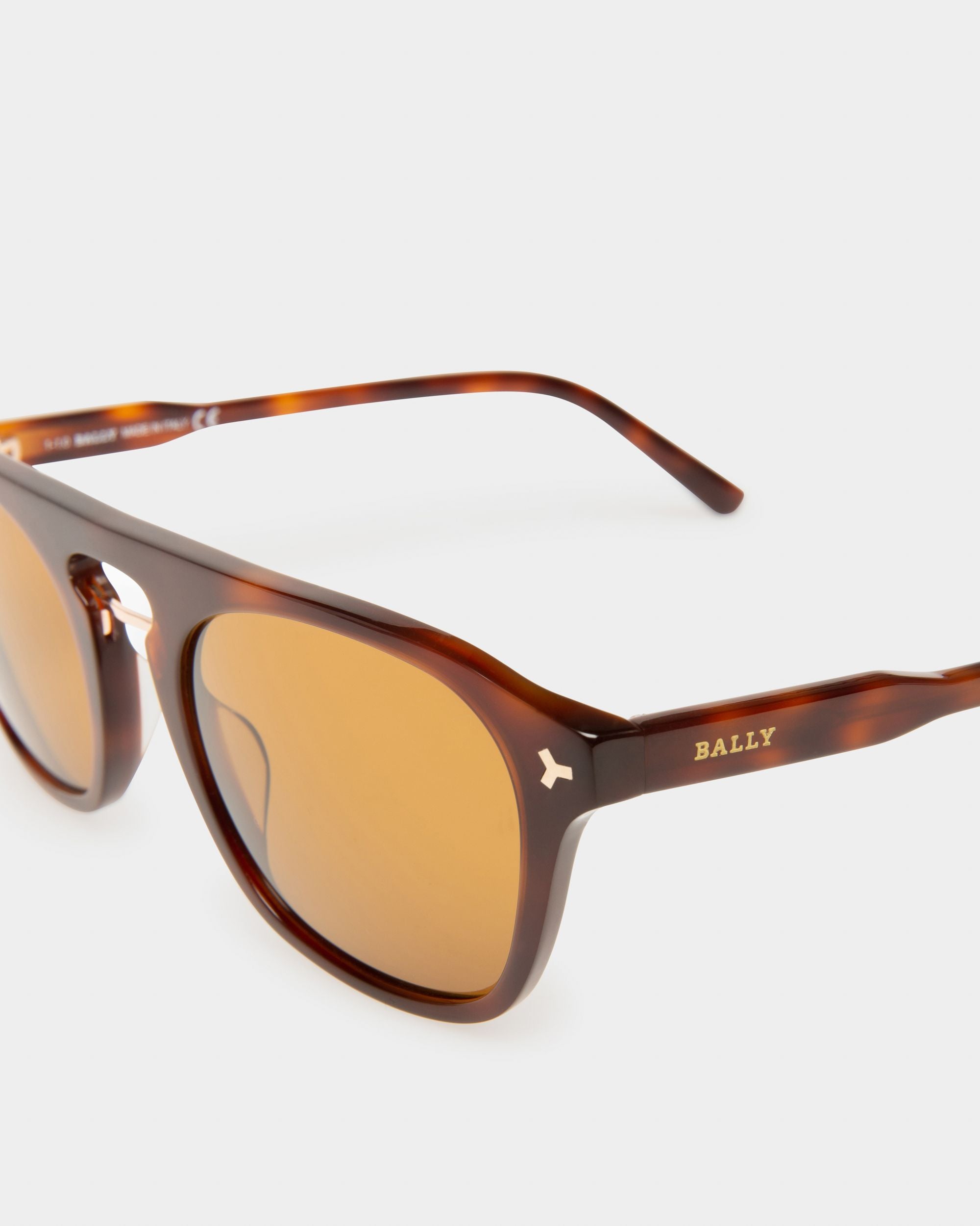 Metropole Lunettes De Soleil En Acétate Havane Foncé Et Verres Marron - Homme - Bally - 02