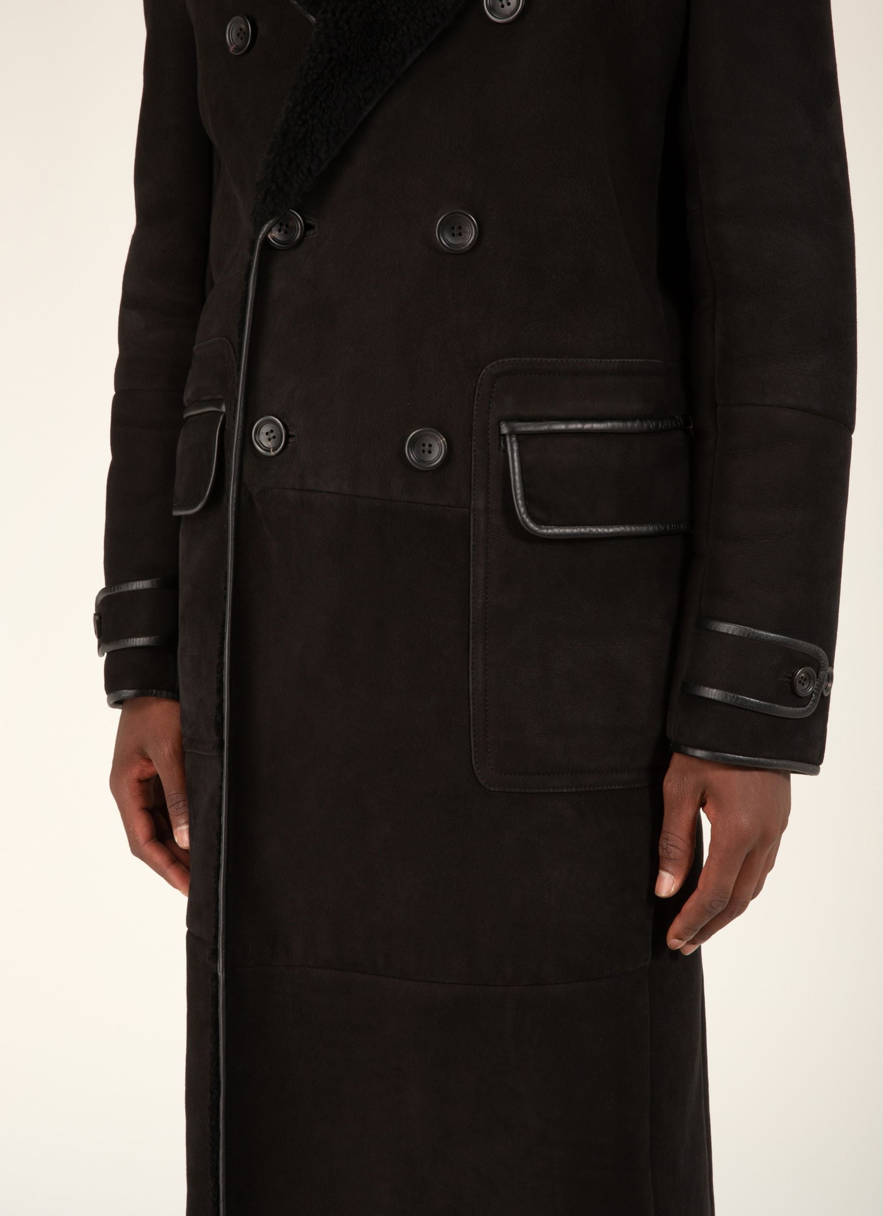 Shearling Coat Leather Outerwear In Black - Men's - Bally - 02