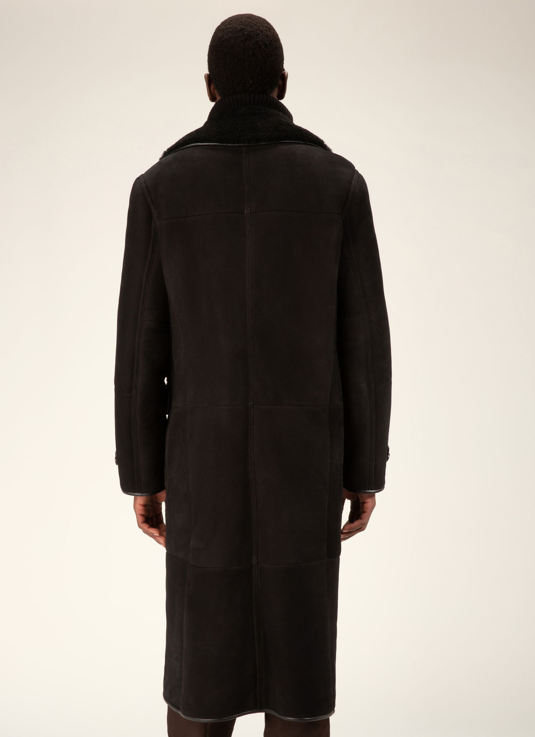Shearling Coat Leather Outerwear In Black - Men's - Bally - 04