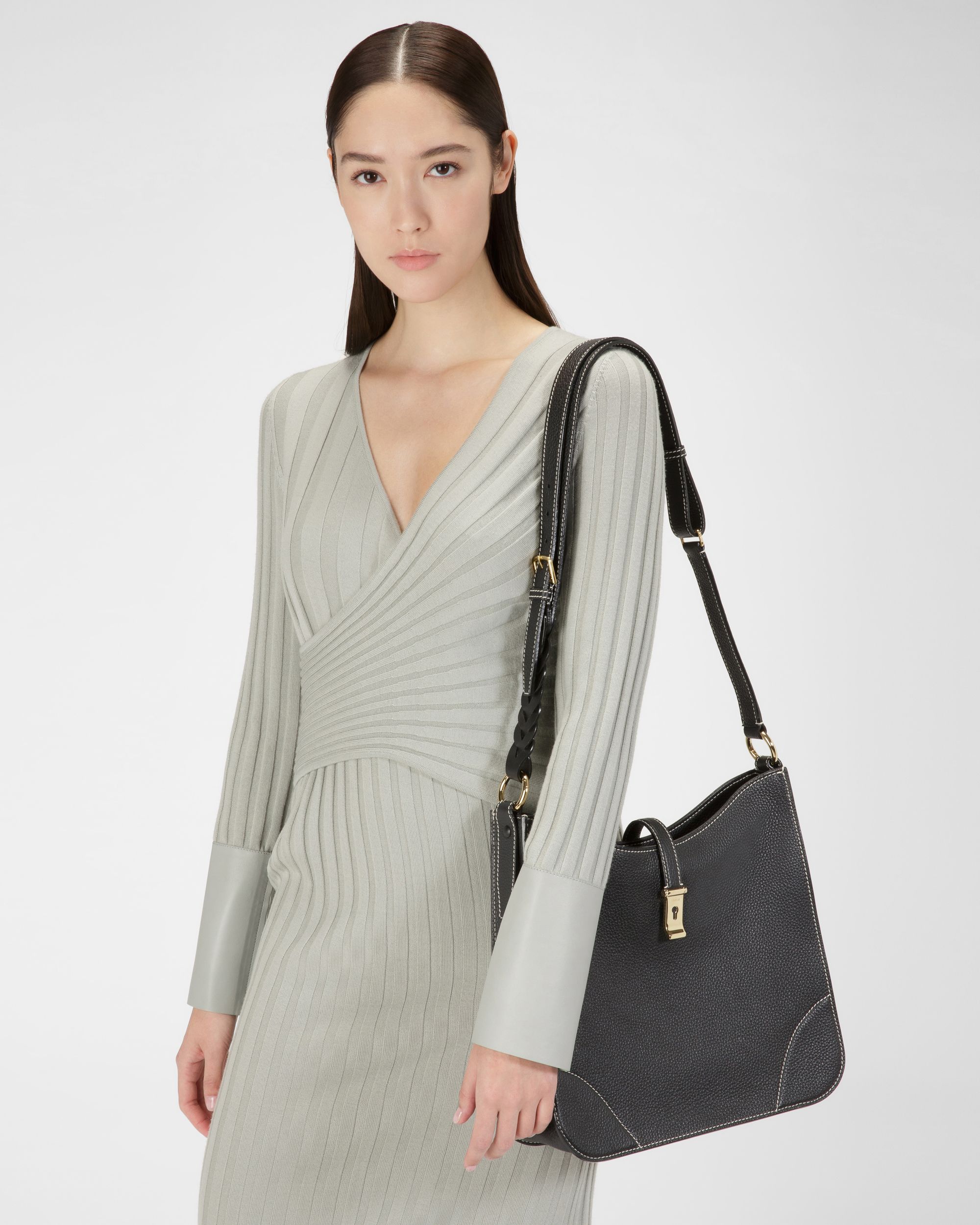 Lavynia Besace En Cuir Noir - Femme - Bally - 01