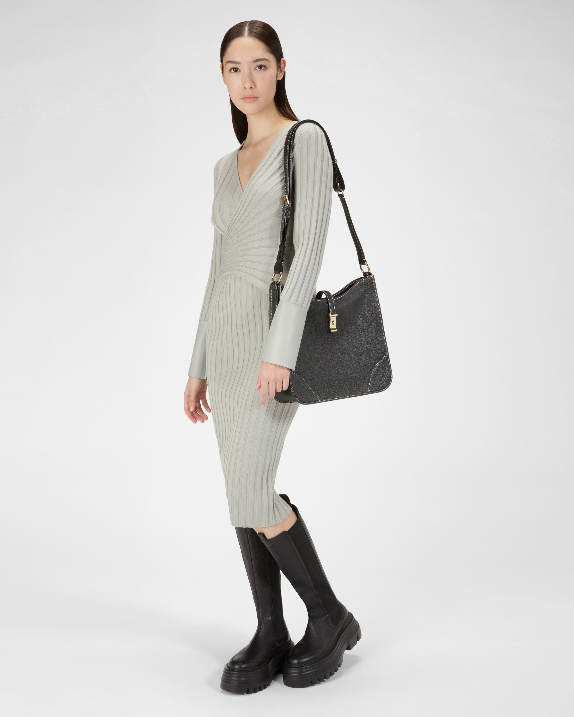 Lavynia Besace En Cuir Noir - Femme - Bally - 02