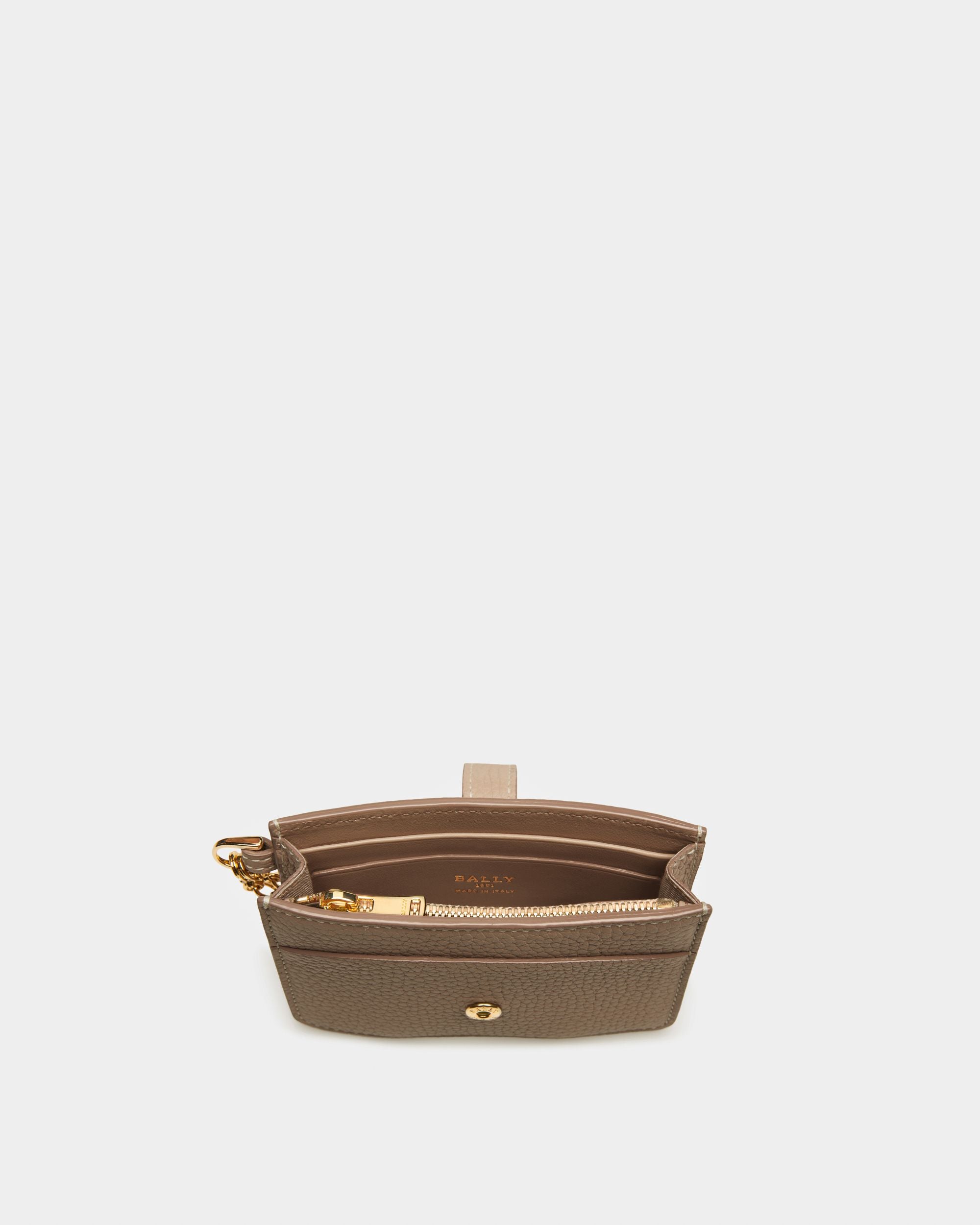 Ava Porte-Cartes En Cuir Taupe - Femme - Bally - 03