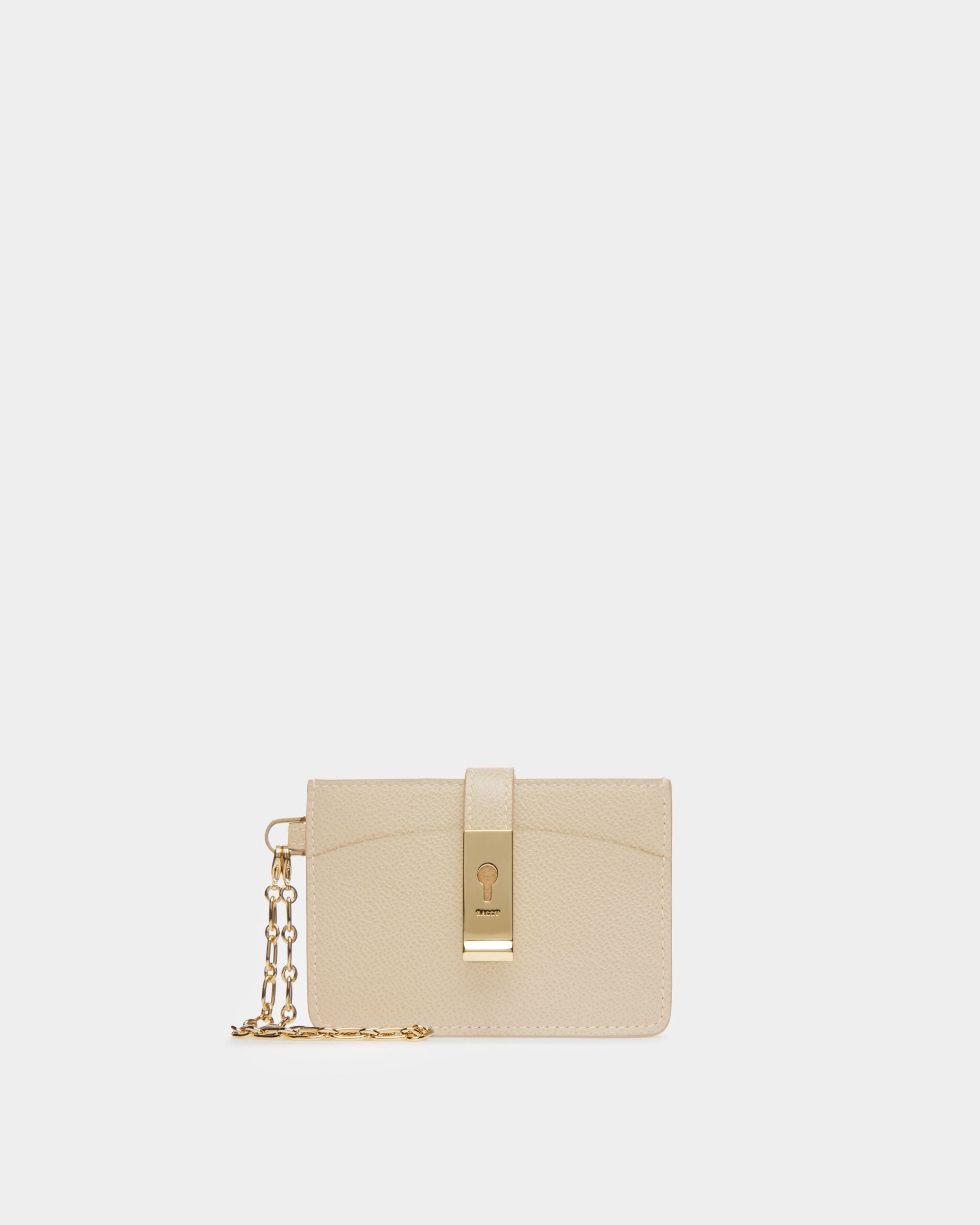 Ava Porte-Cartes En Cuir Beige Clair - Femme - Bally - 01