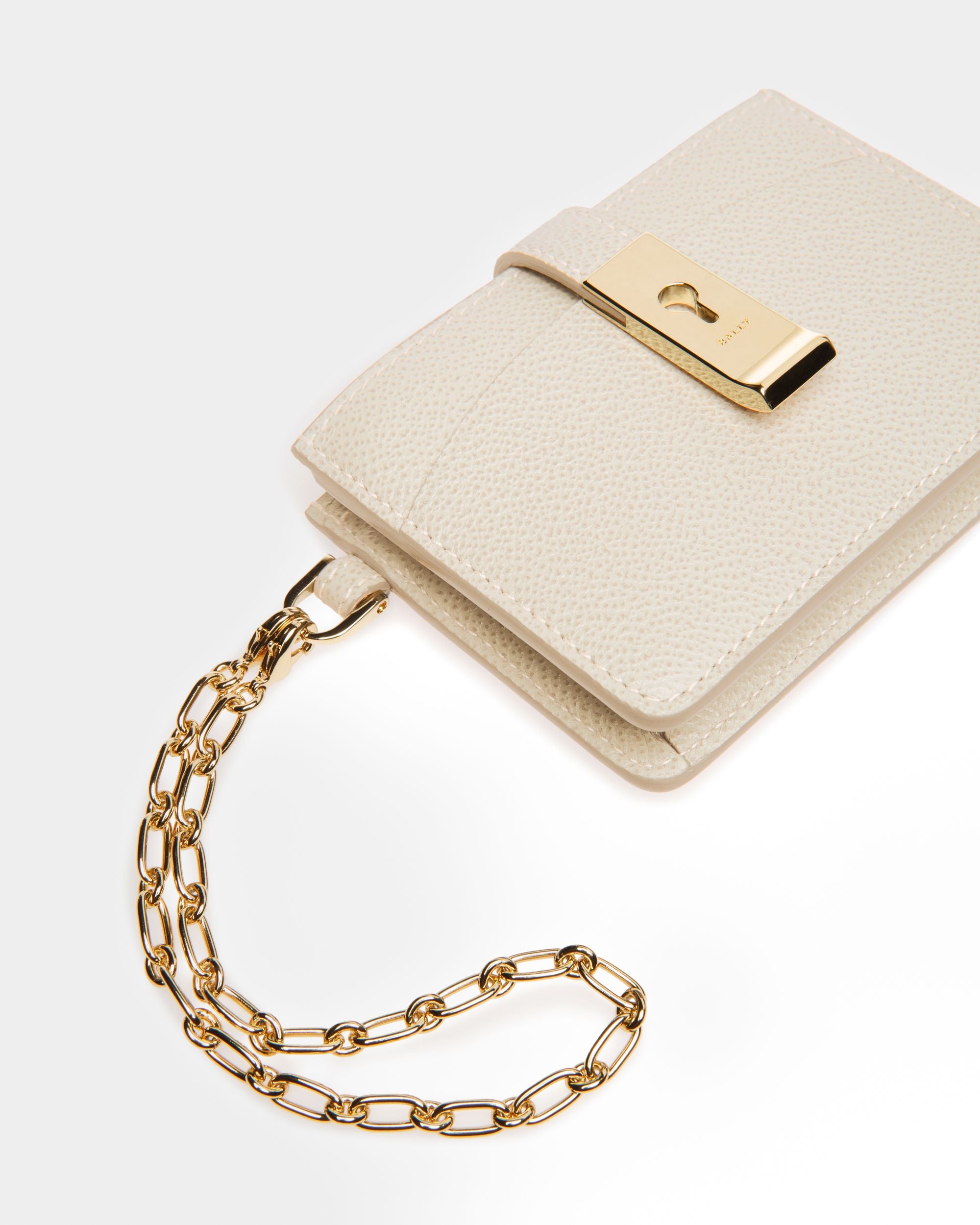 Ava Porte-Cartes En Cuir Beige Clair - Femme - Bally - 04
