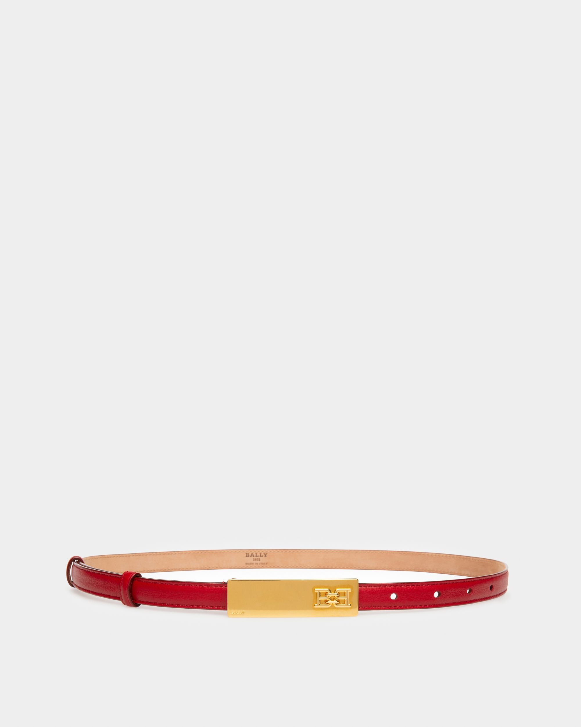 Blane 15 Mm Breiter Gürtel Aus Rotem Leder - Damen - Bally - 01