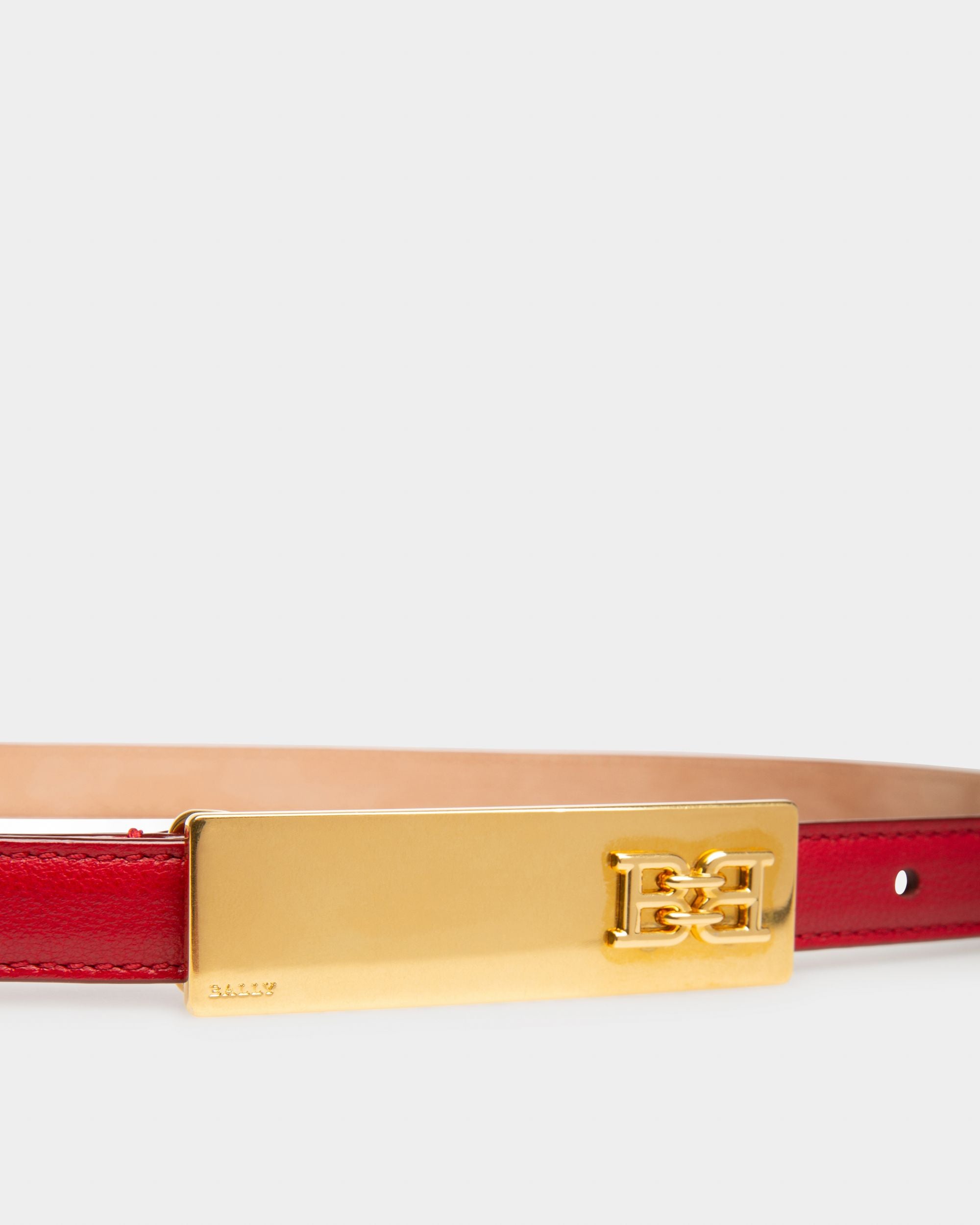 Blane 15 Mm Breiter Gürtel Aus Rotem Leder - Damen - Bally - 03