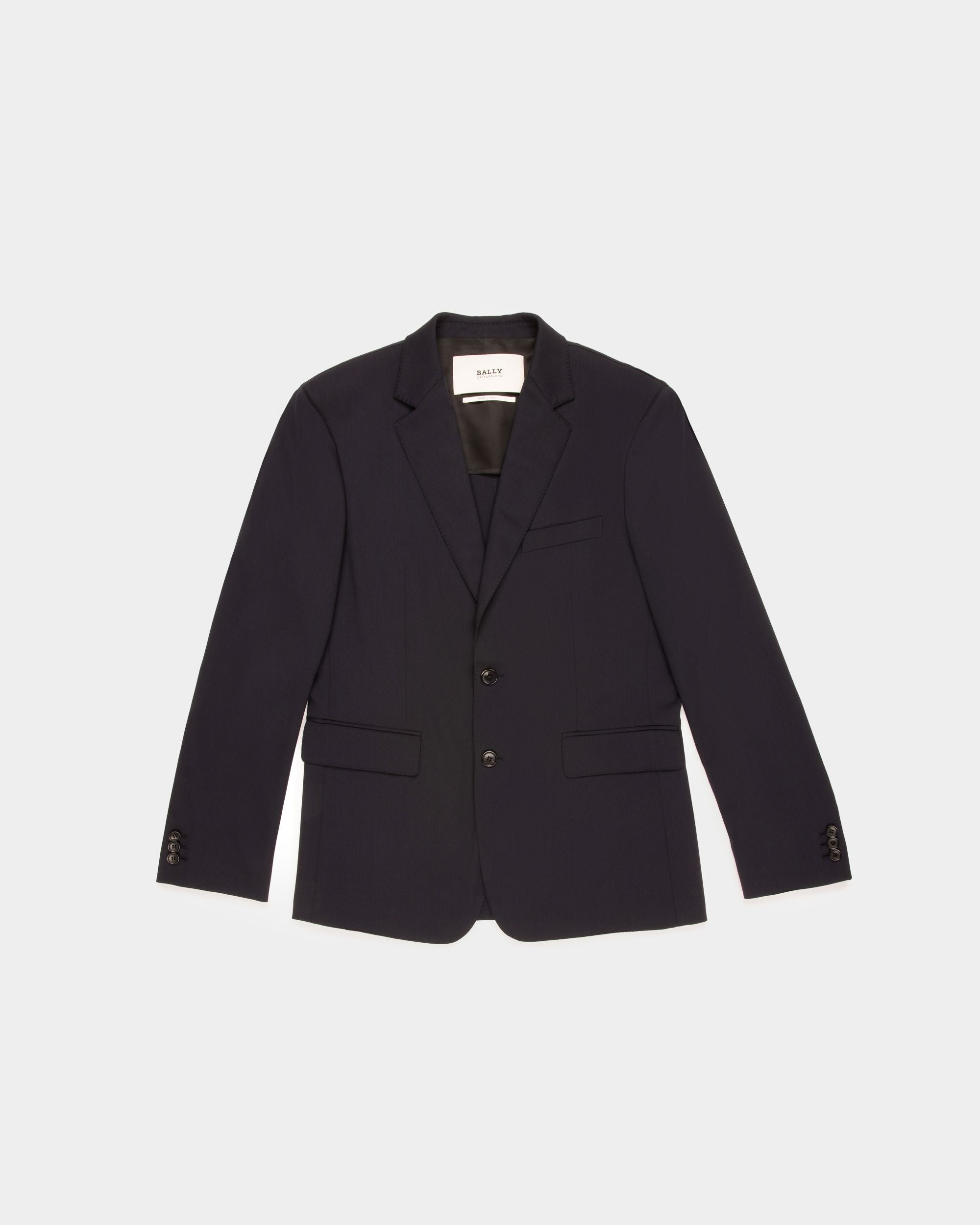 Veste De Costume En Coton Mélangé Bleu Marine Foncé - Homme - Bally - 01