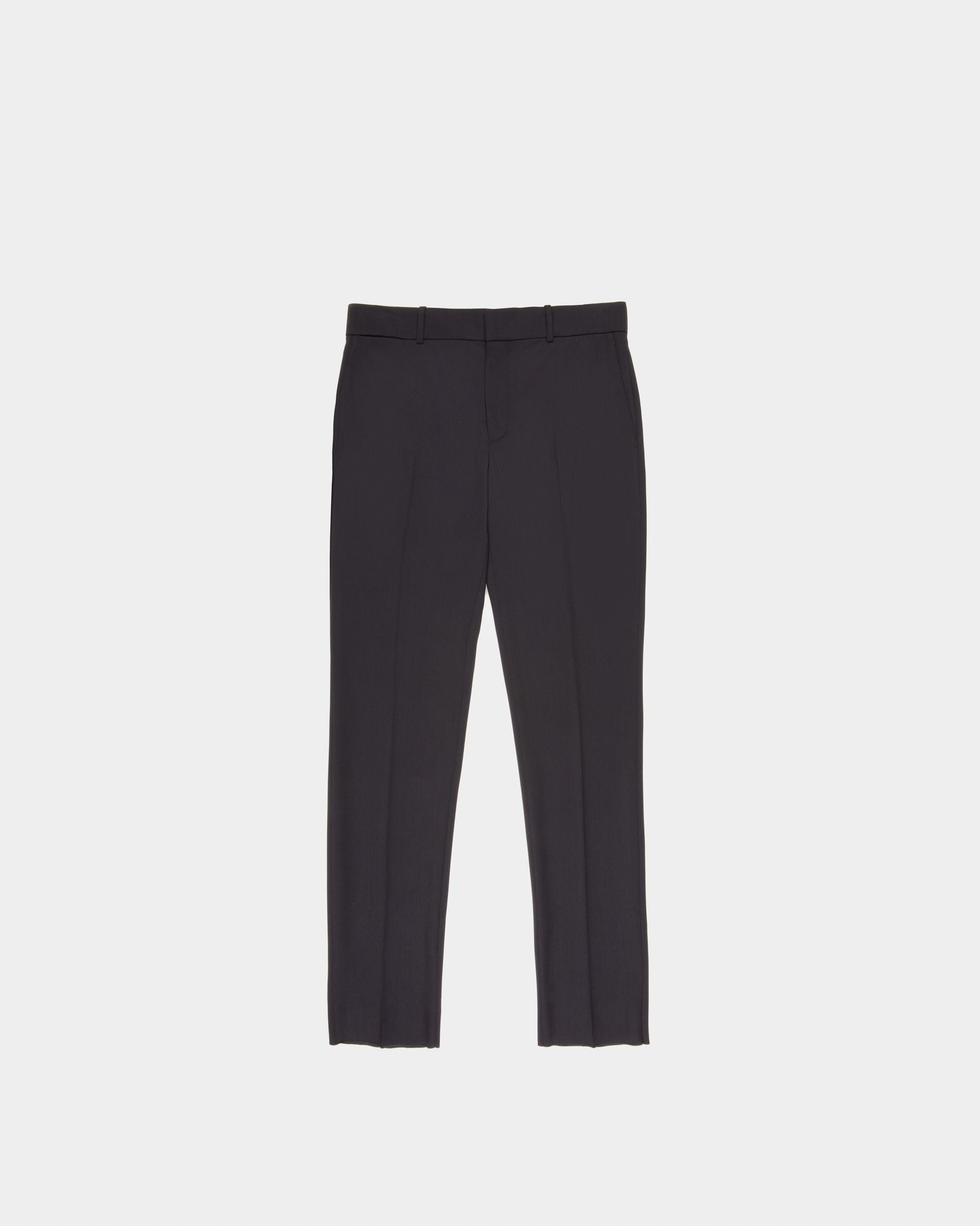 Pantalon En Coton Mélangé Bleu Marine Foncé - Homme - Bally - 01