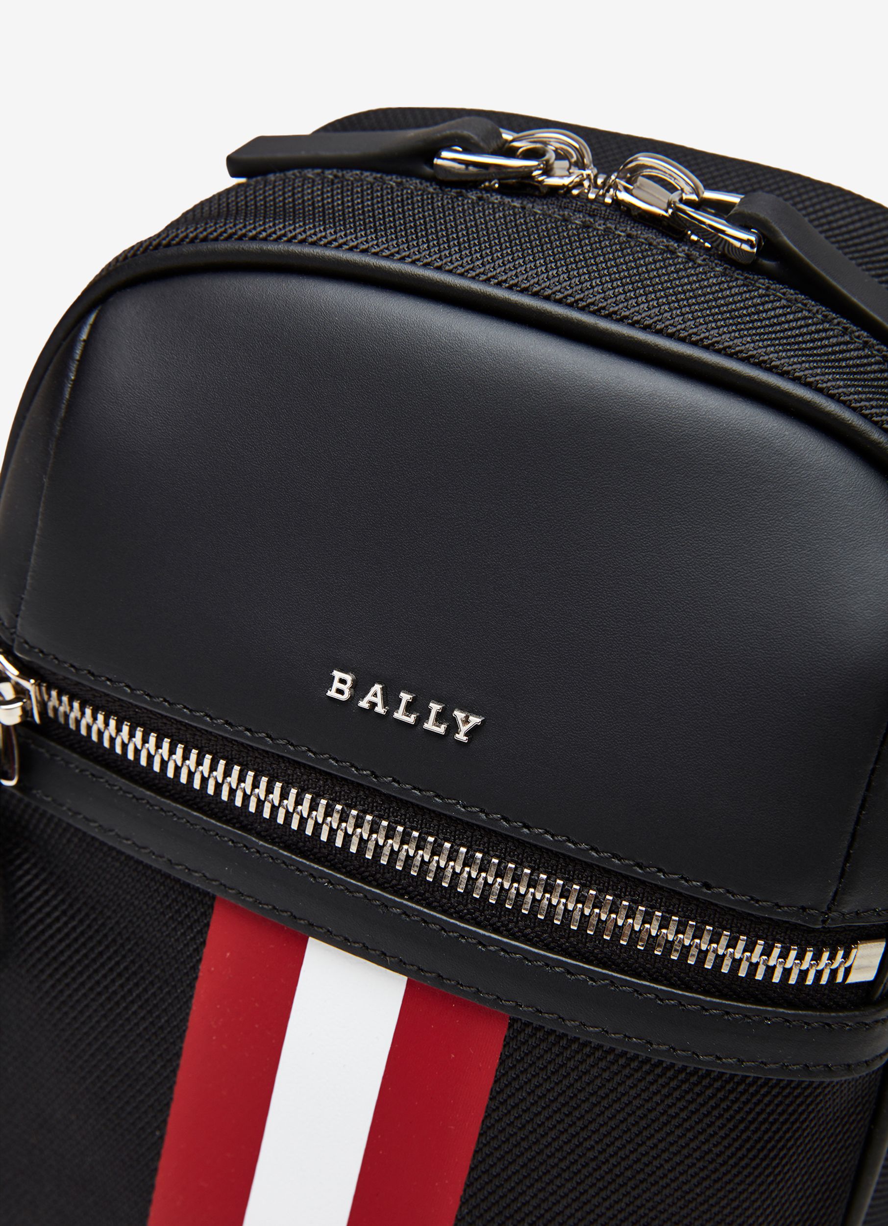 Men's Black Stripe Waist Bag - Men's - Bally - 04