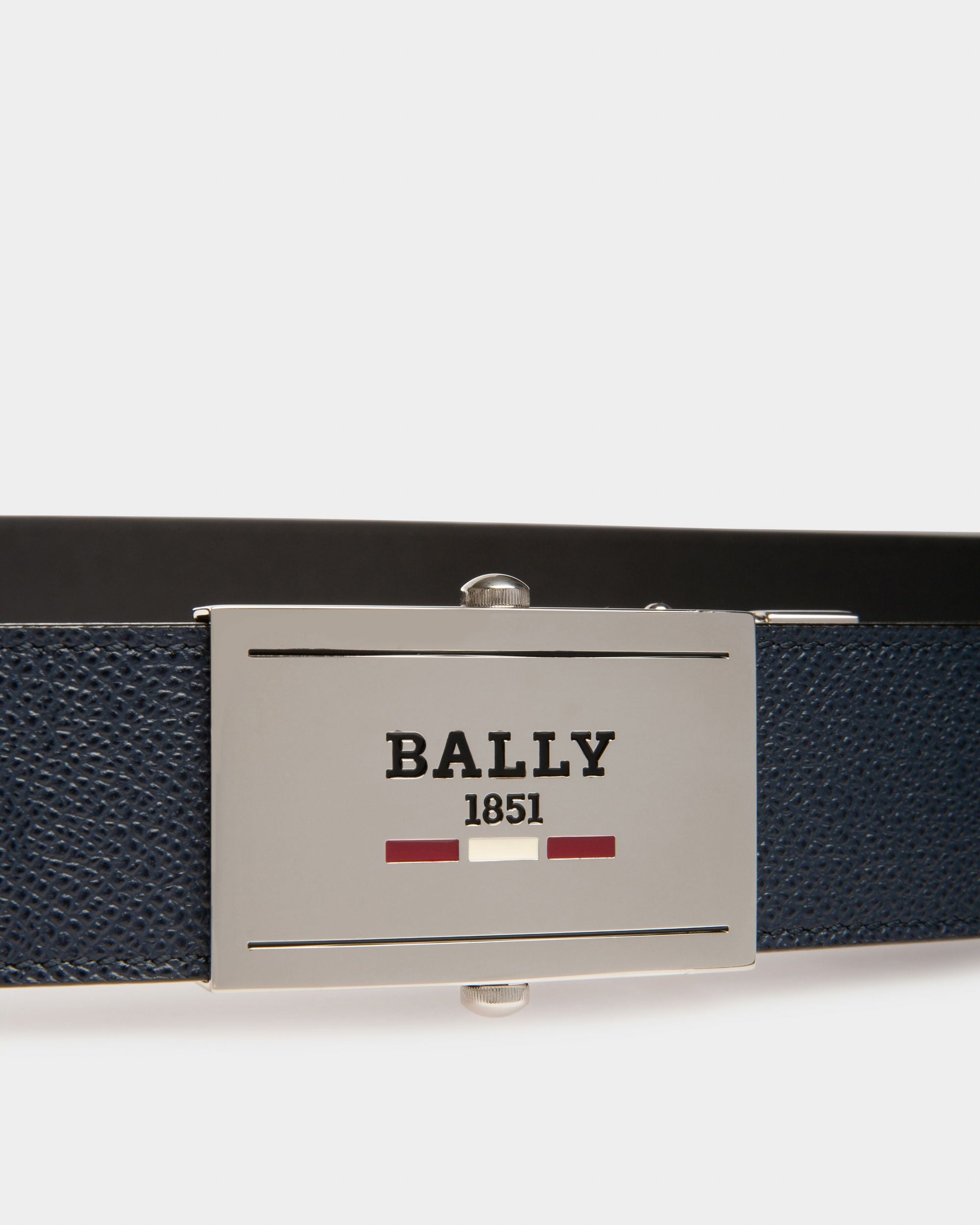 Gyll 35 Mm Breiter Gürtel Aus Marineblauem Leder - Herren - Bally - 03