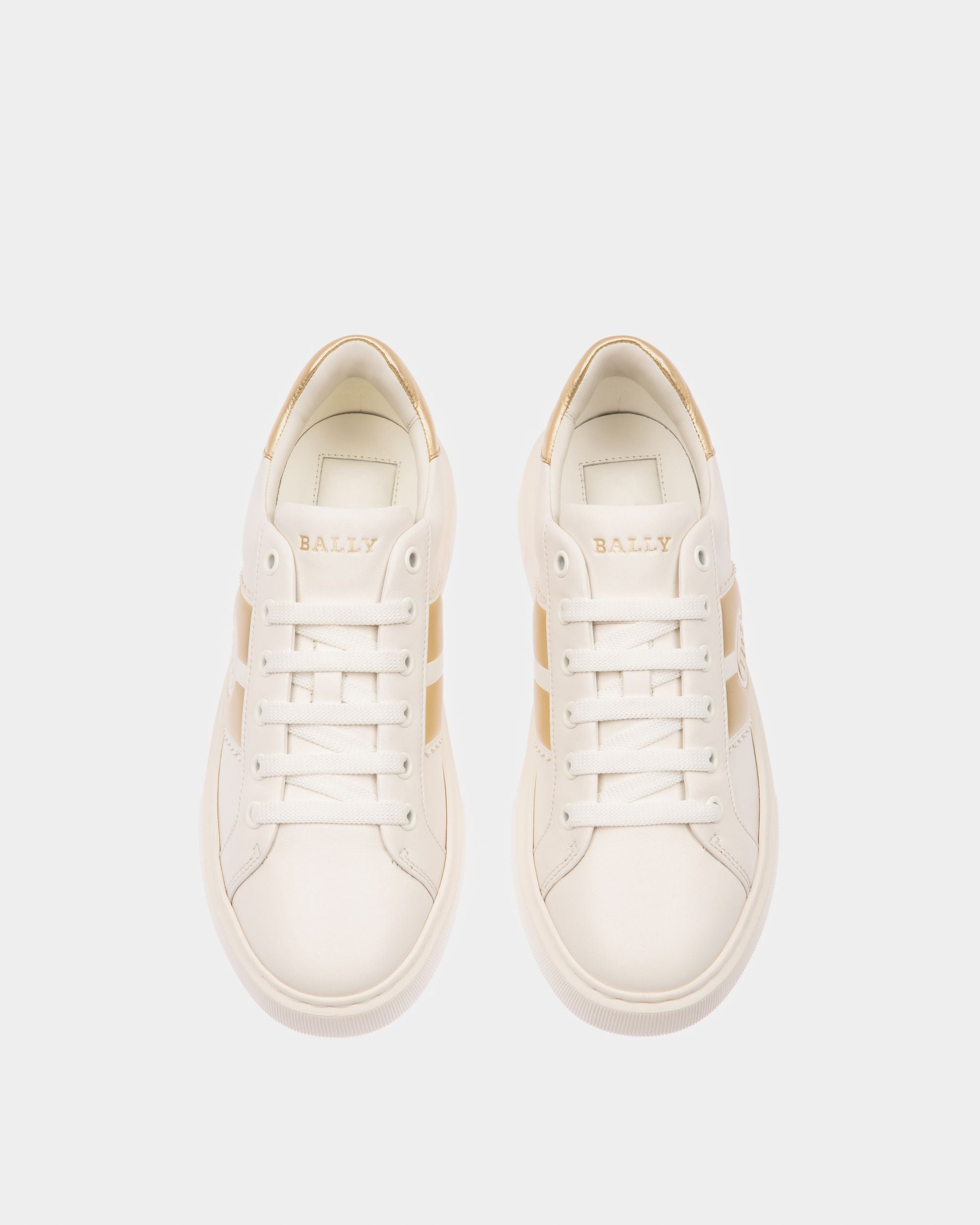 Mikki Sneaker Aus Weissem Und Platinfarbenem Leder - Damen - Bally - 02