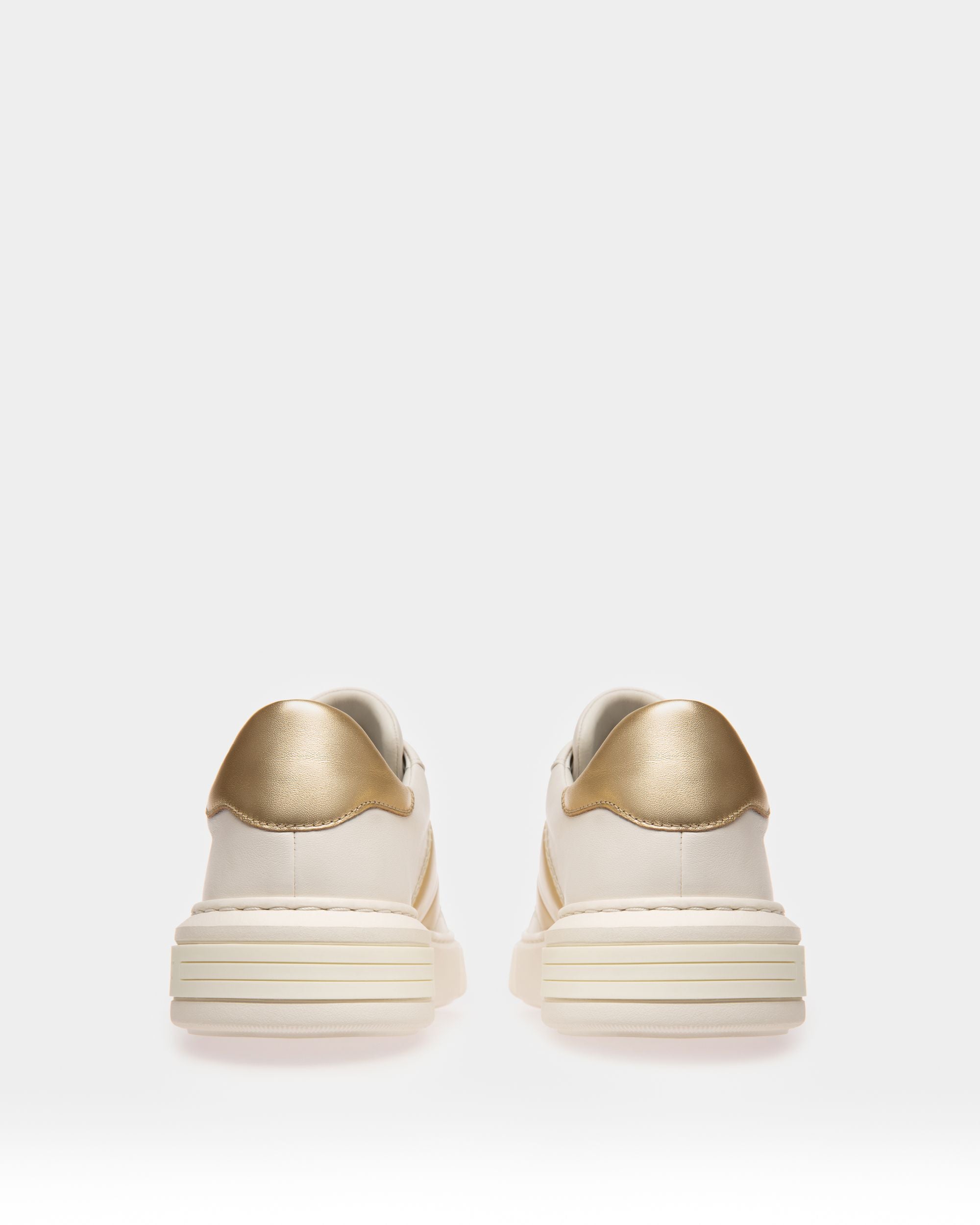 Mikki Sneaker Aus Weissem Und Platinfarbenem Leder - Damen - Bally - 03