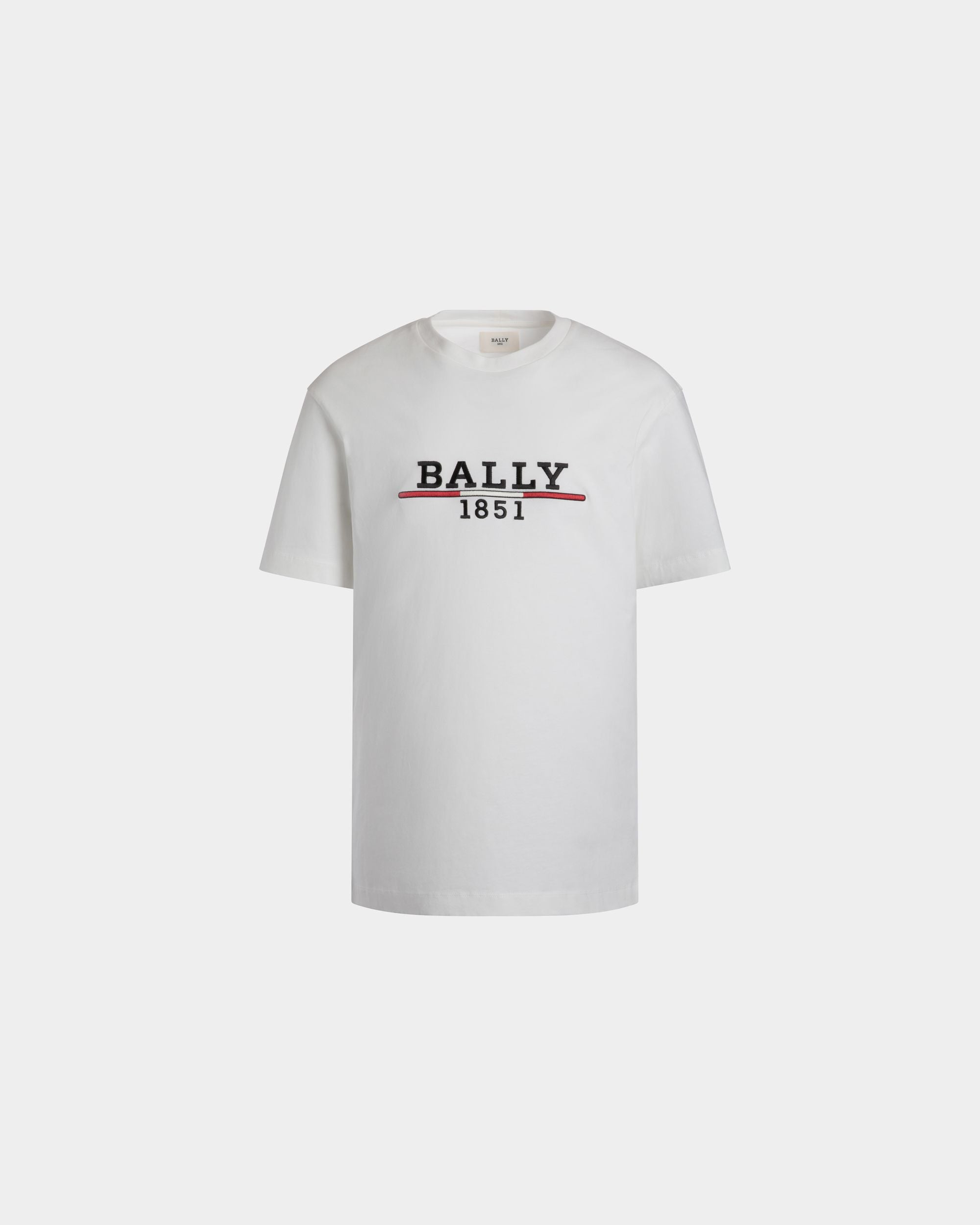 T-Shirt In White Cotton - Homme - Bally - 01