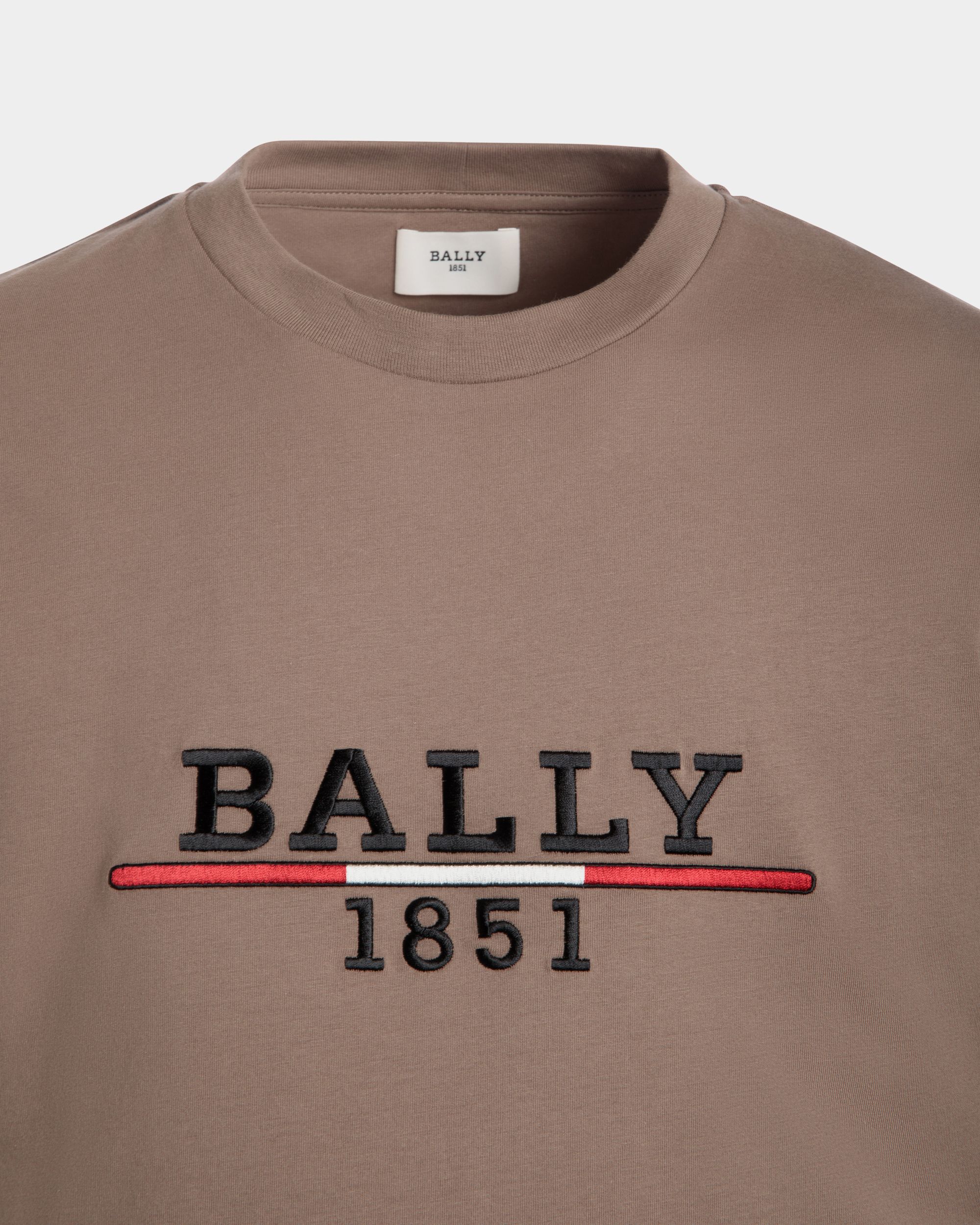 T-Shirt in Brown Knit Cotton - Men's - Bally - 02