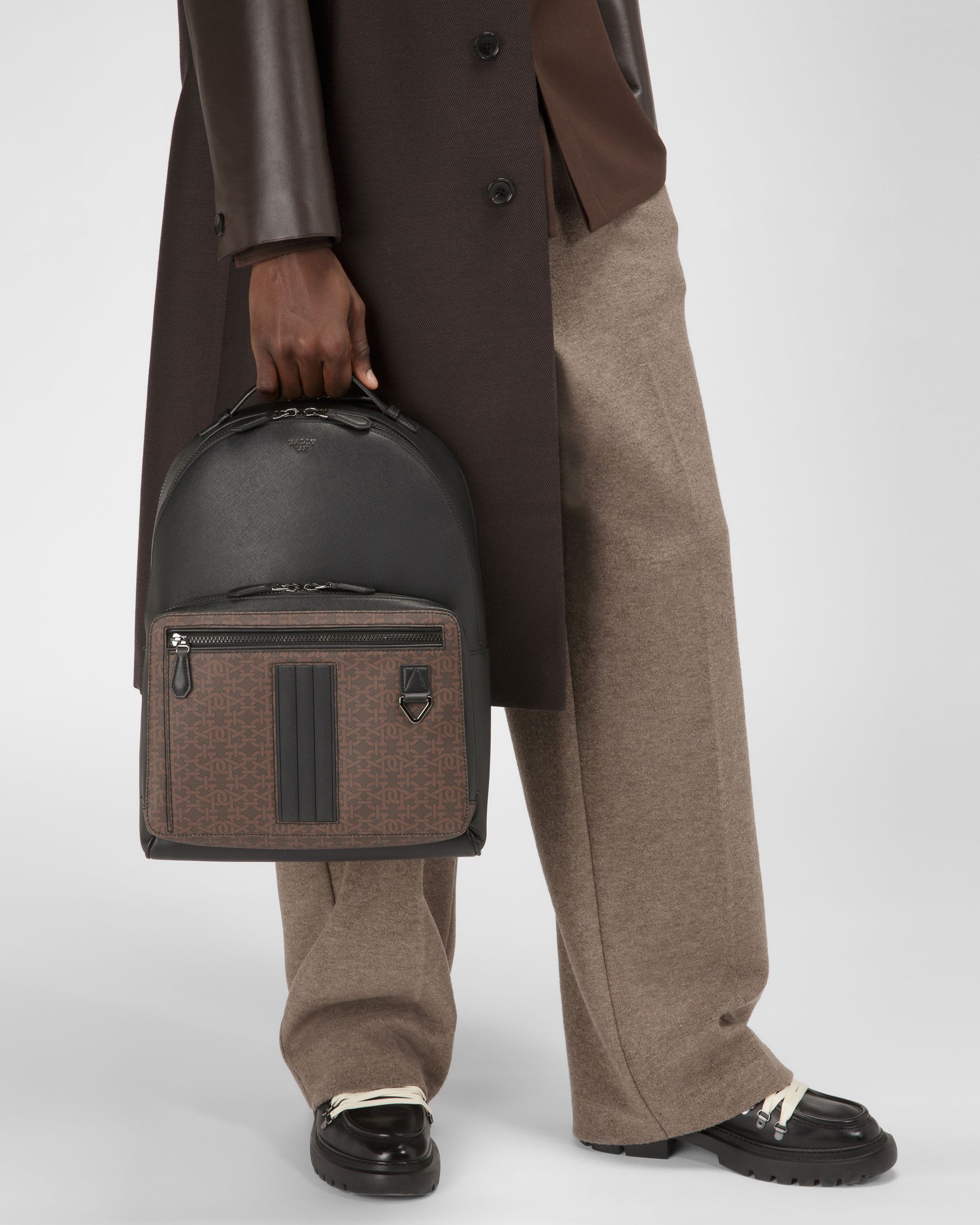 Mavrick Sac À Dos En Tpu Noir Et Marron - Homme - Bally - 01
