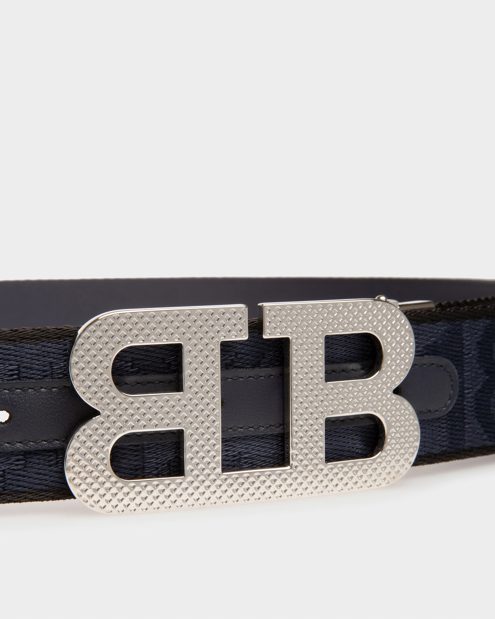B MIRROR Fabric 40mm Belt in Navy