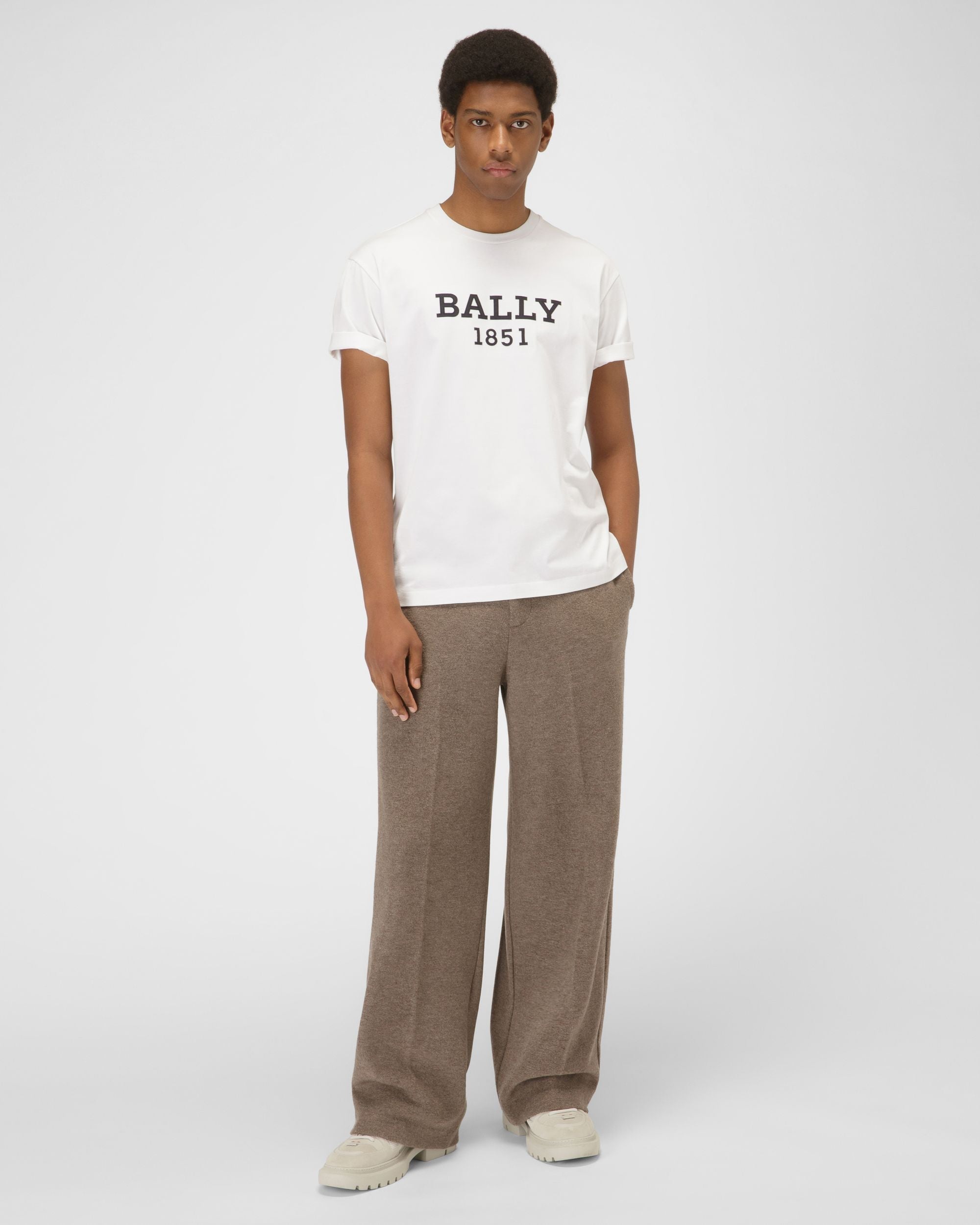 Cotton T-Shirt In White - Men's - Bally - 04