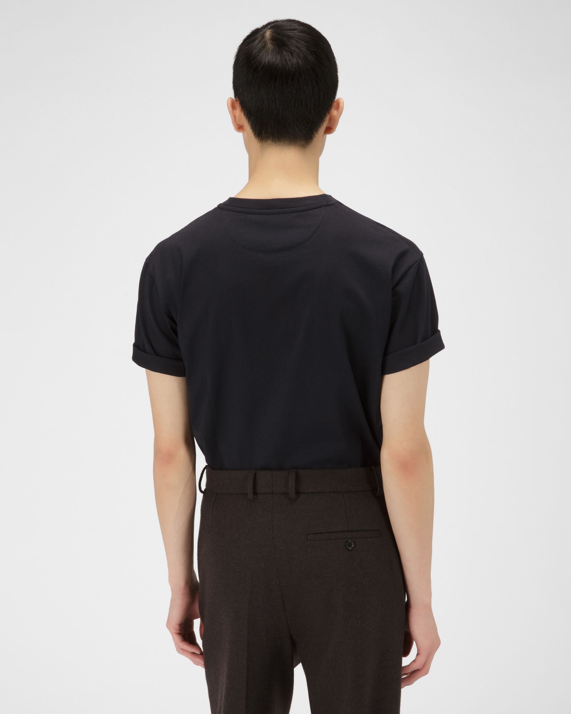 Cotton T-Shirt In Navy - Men's - Bally - 03