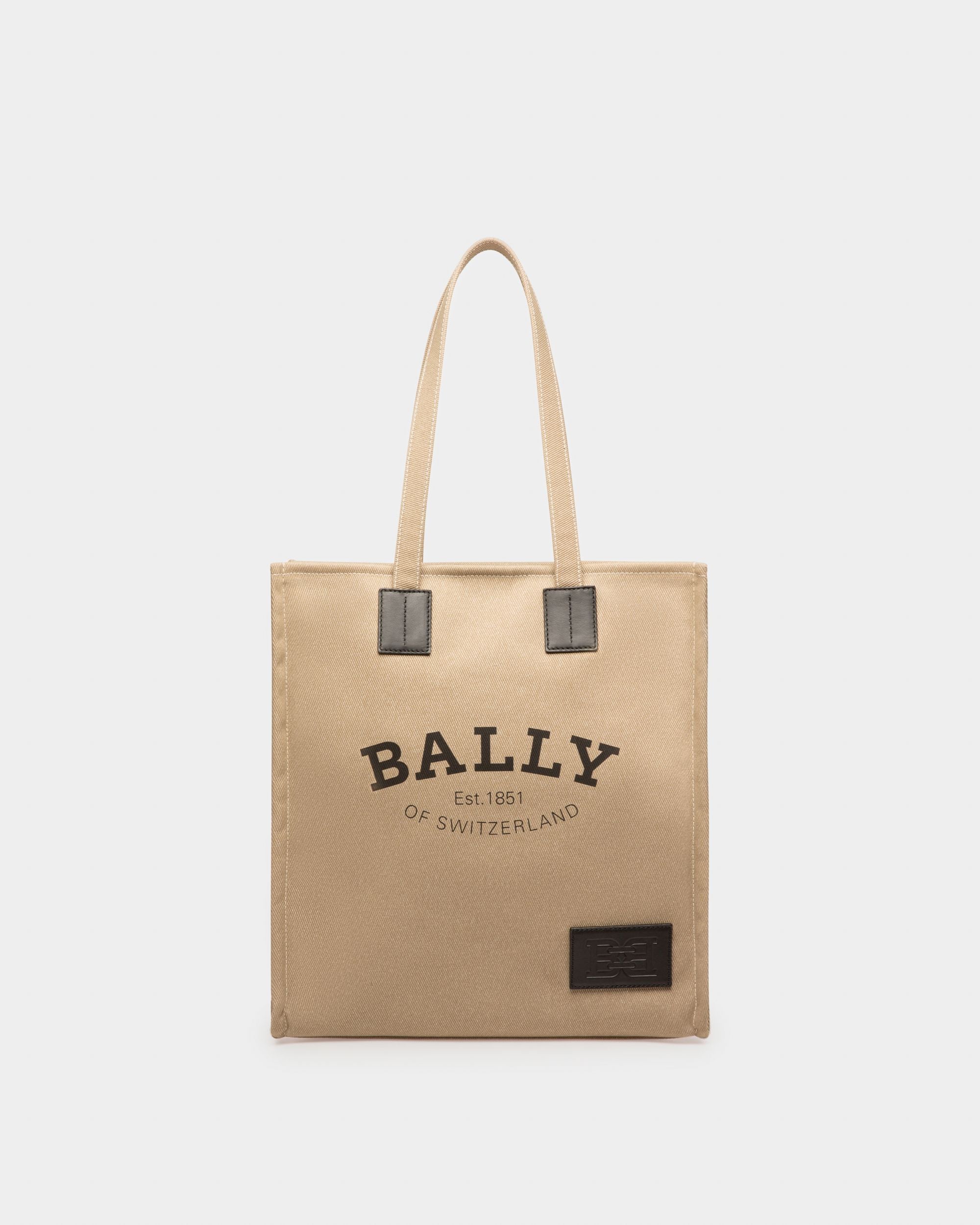 Crystalia Cabas En Toile Couleur Sable - Femme - Bally - 01