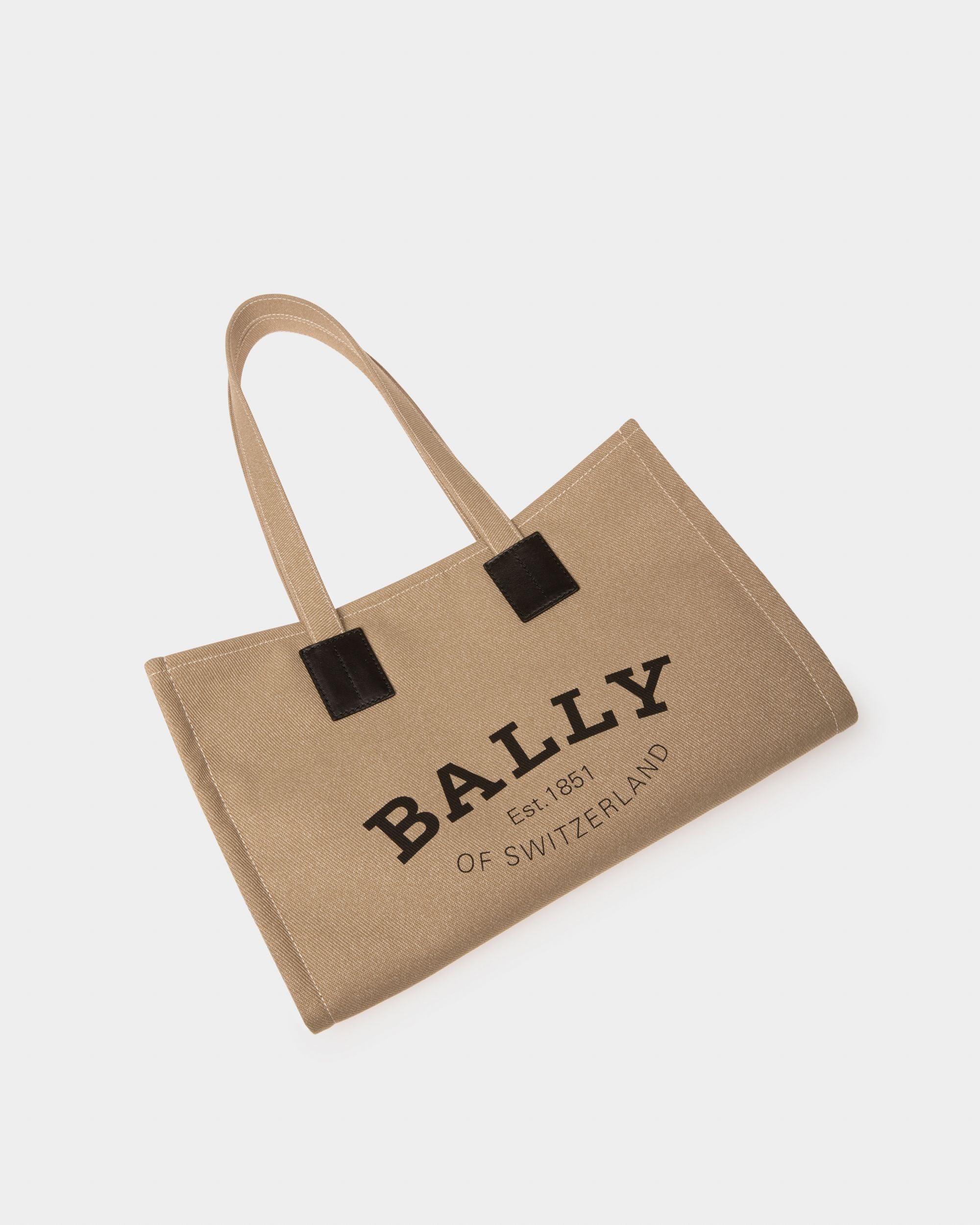 Crystalia Cabas En Toile Couleur Sable - Femme - Bally - 05