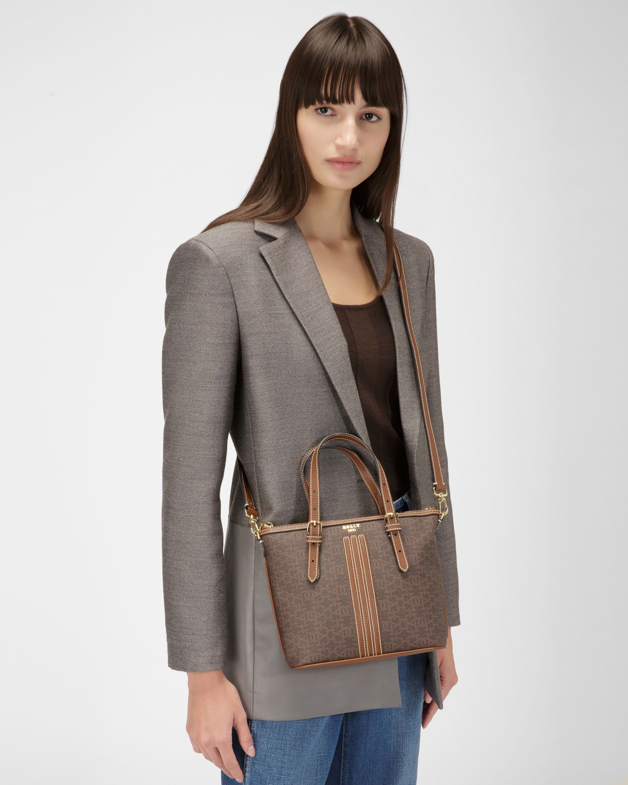 Damirah Small Sac Fourre-Tout En Tpu Marron - Femme - Bally - 01