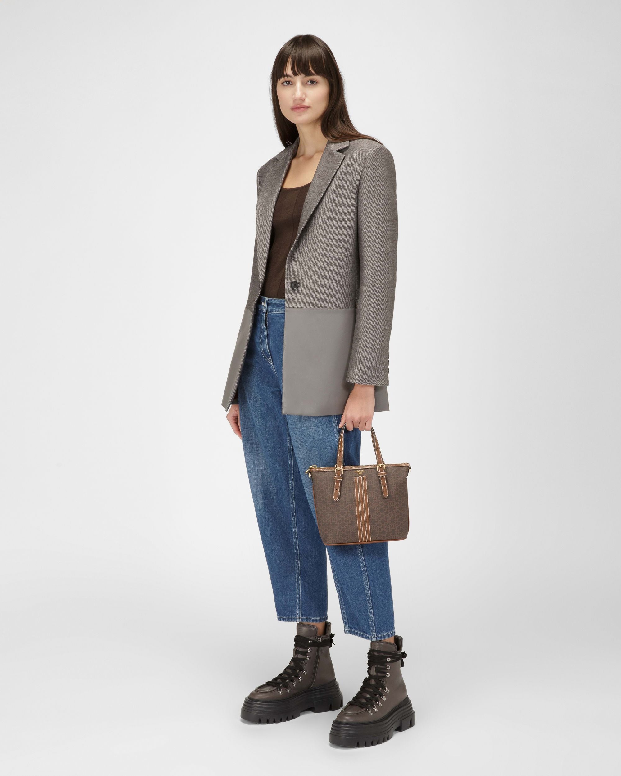 Damirah Small Sac Fourre-Tout En Tpu Marron - Femme - Bally - 02