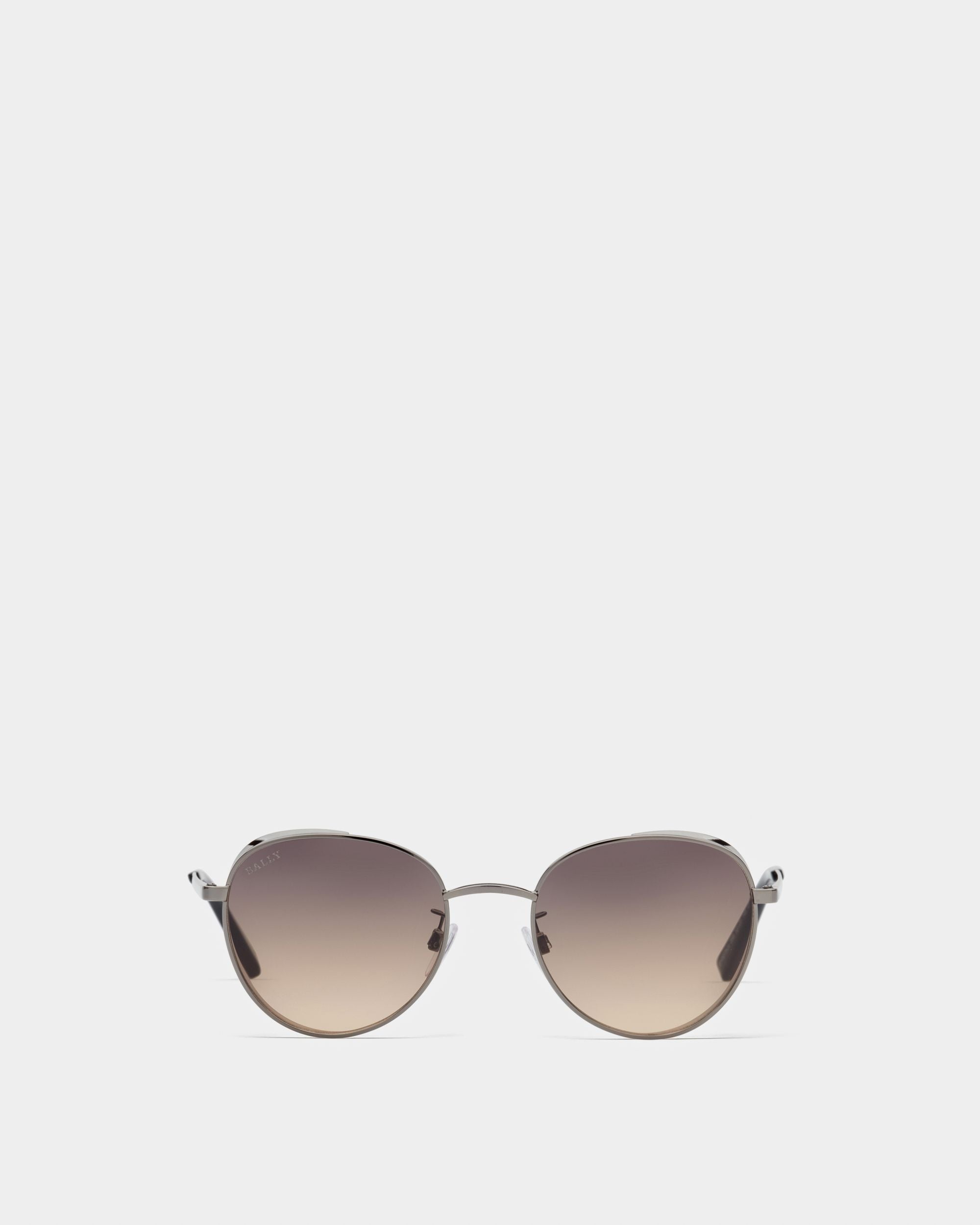 Glint Sonnenbrille Aus Metall In Glänzender Rotgens-Optik Mit Rauchfarbenen Gläsern - Herren - Bally - 01