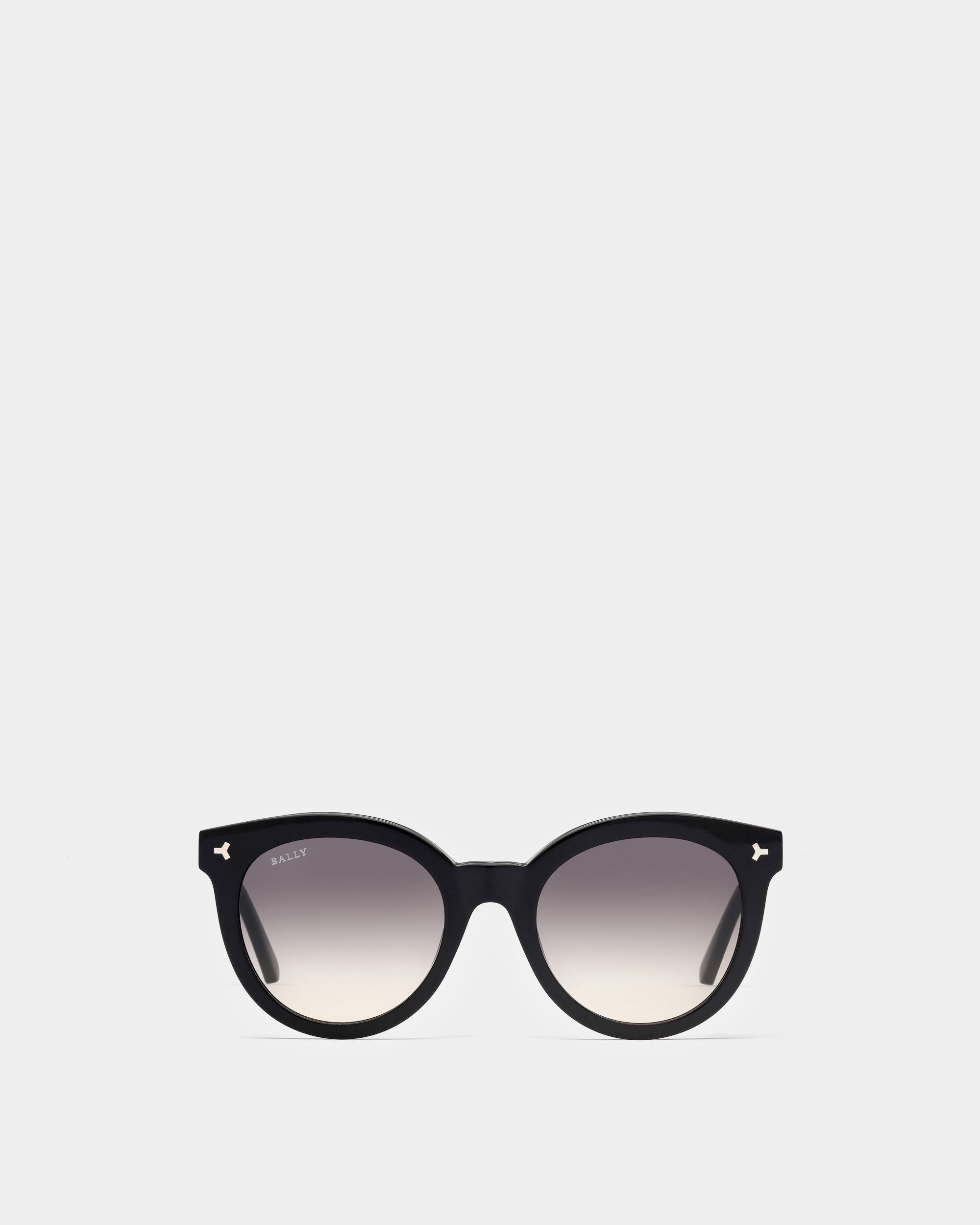 Sparkle Lunettes De Soleil En Acétate Noir Brillant Et Verres Fumés Dégradés - Femme - Bally - 01