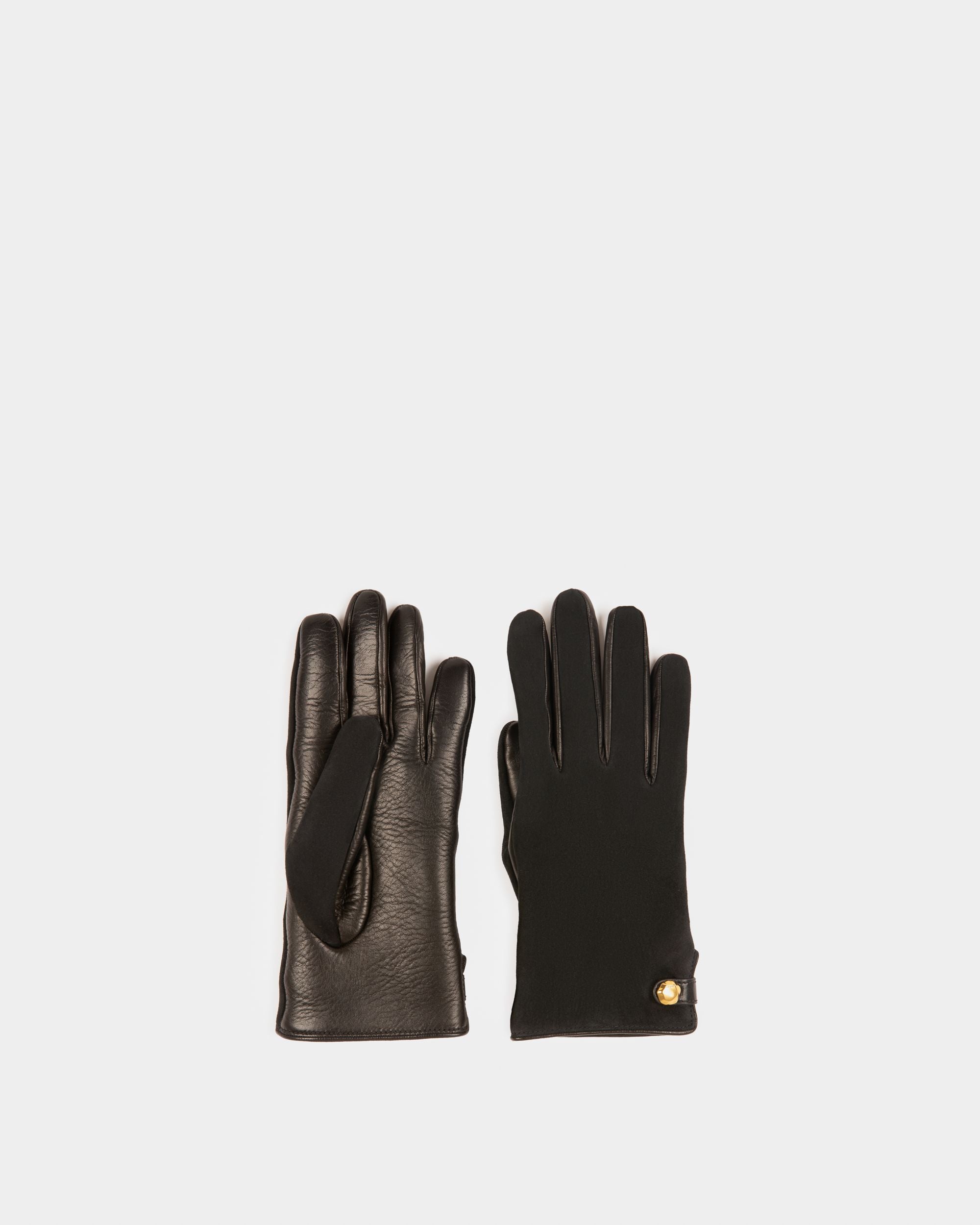Gants En Cuir Noir - Femme - Bally - 01