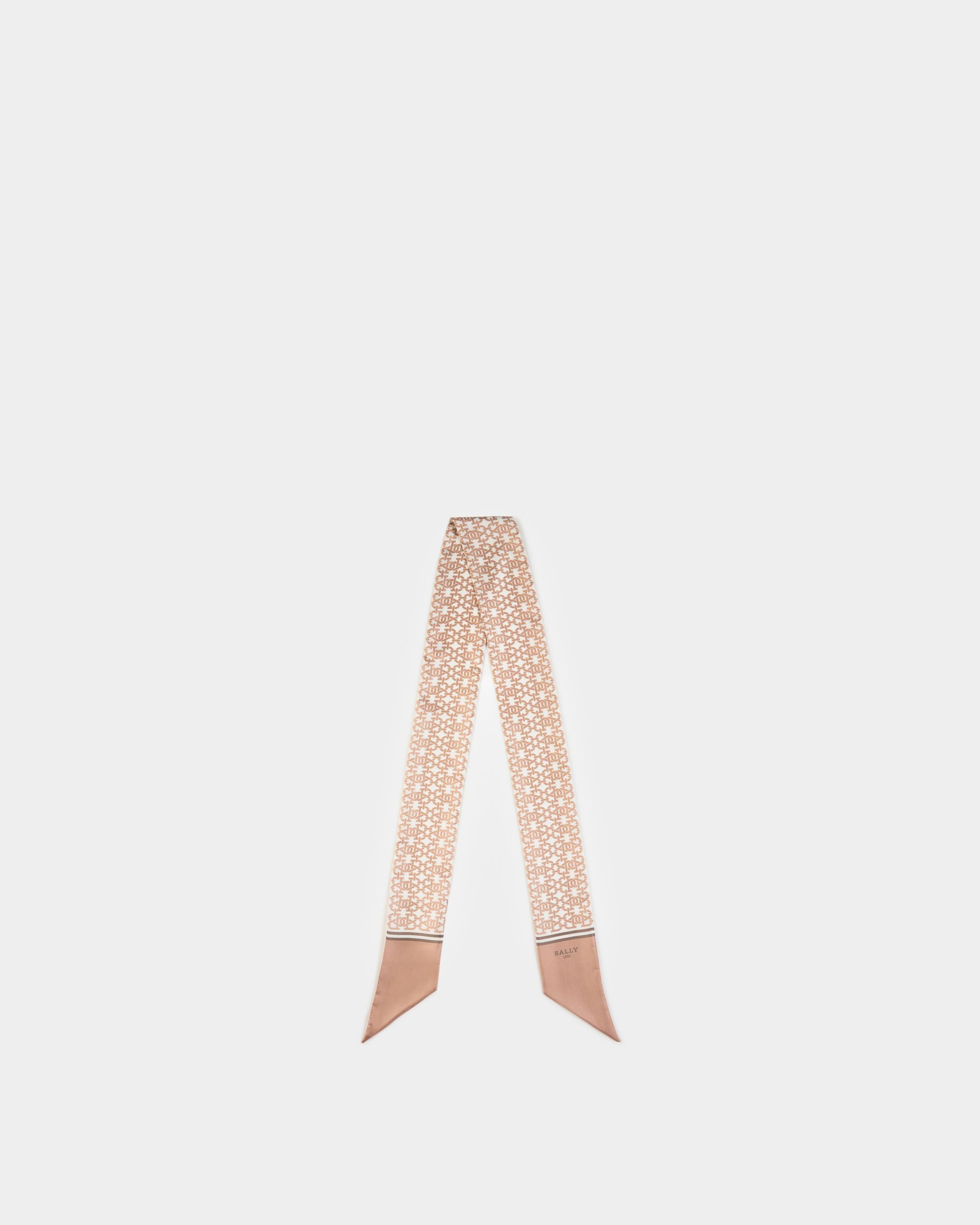 Bandeau En Soie Rose Pâle Et Taupe - Femme - Bally - 01