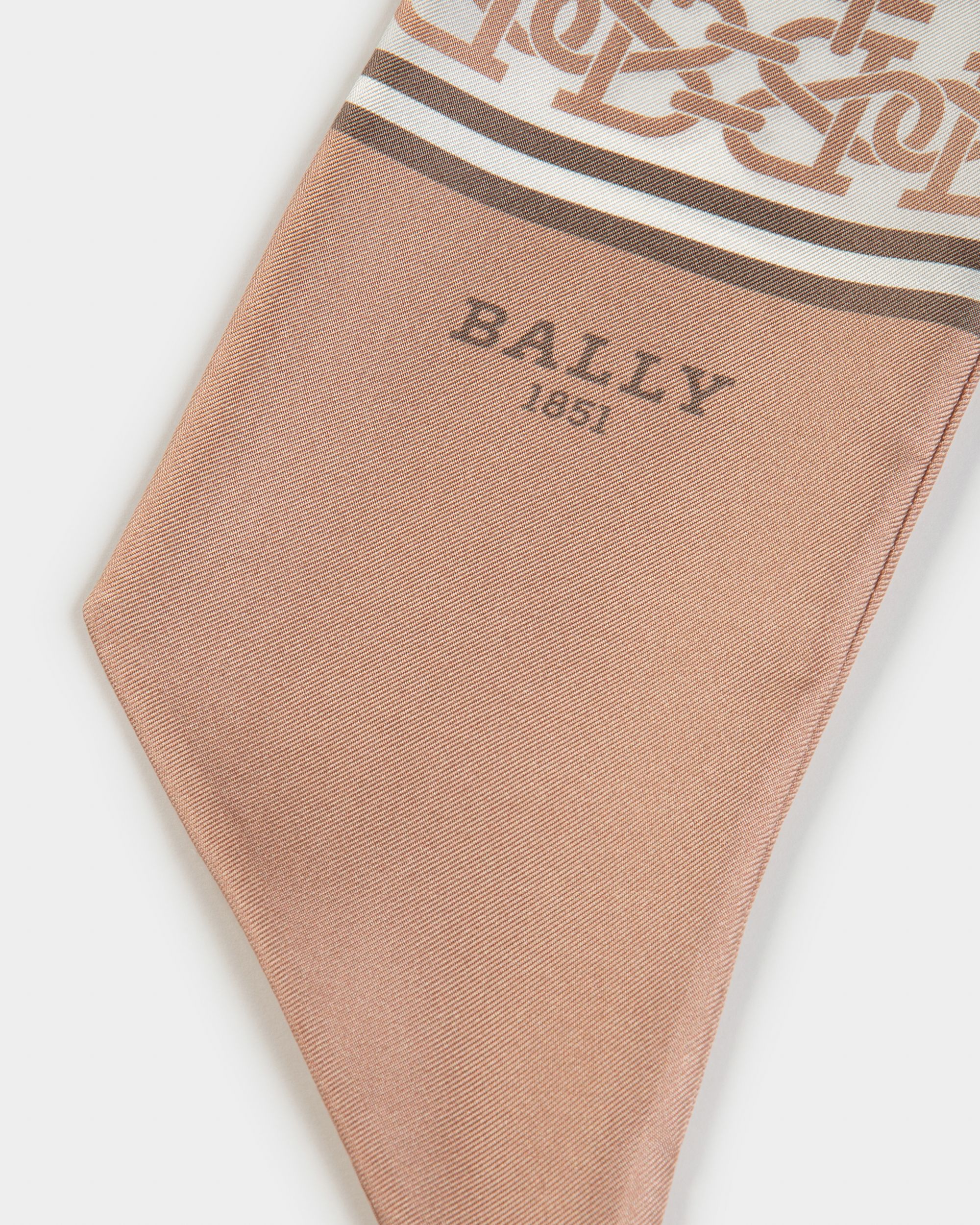 Bandeau En Soie Rose Pâle Et Taupe - Femme - Bally - 02