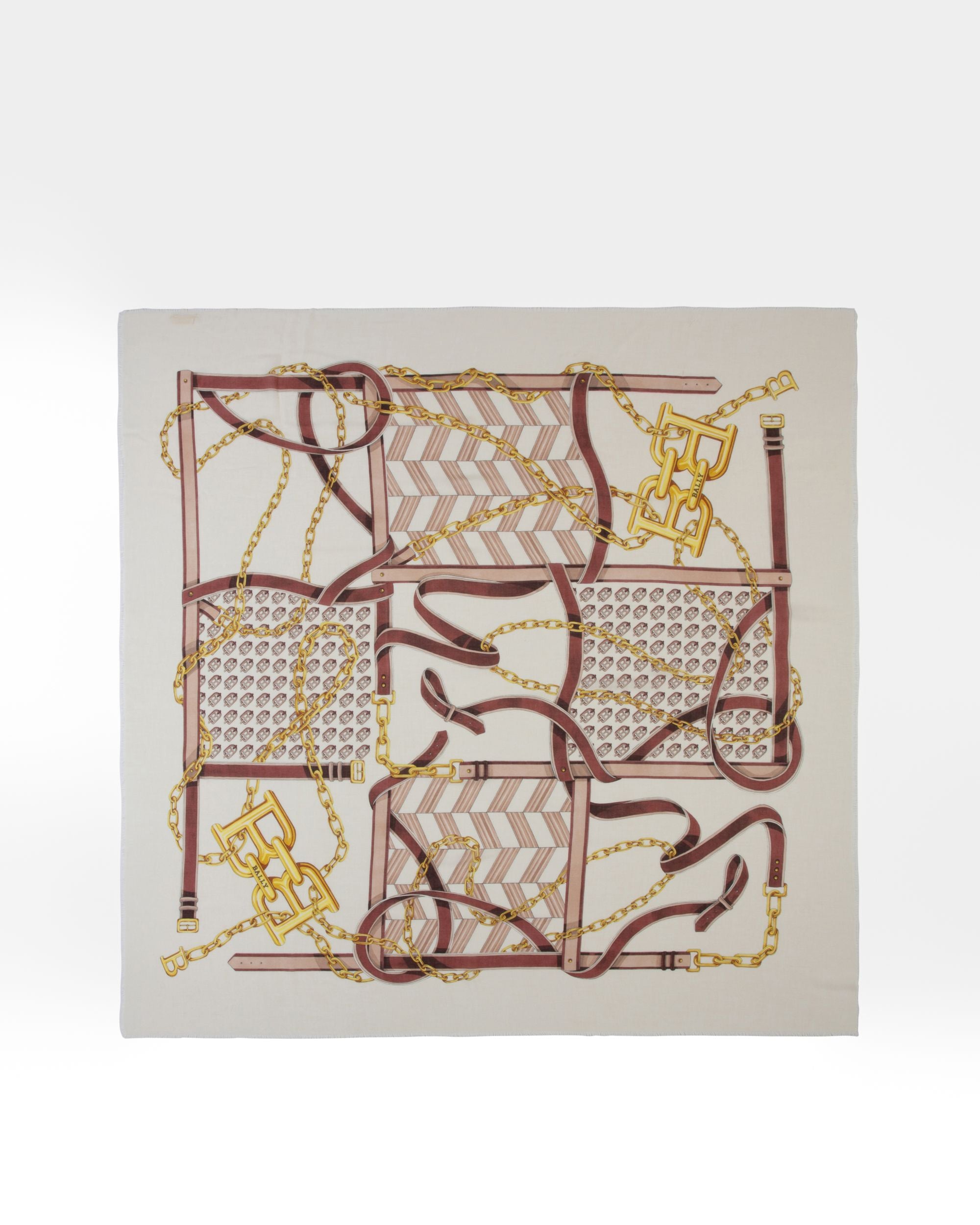 Écharpe En Mélange Modal De Couleur Ivoire - Femme - Bally - 01